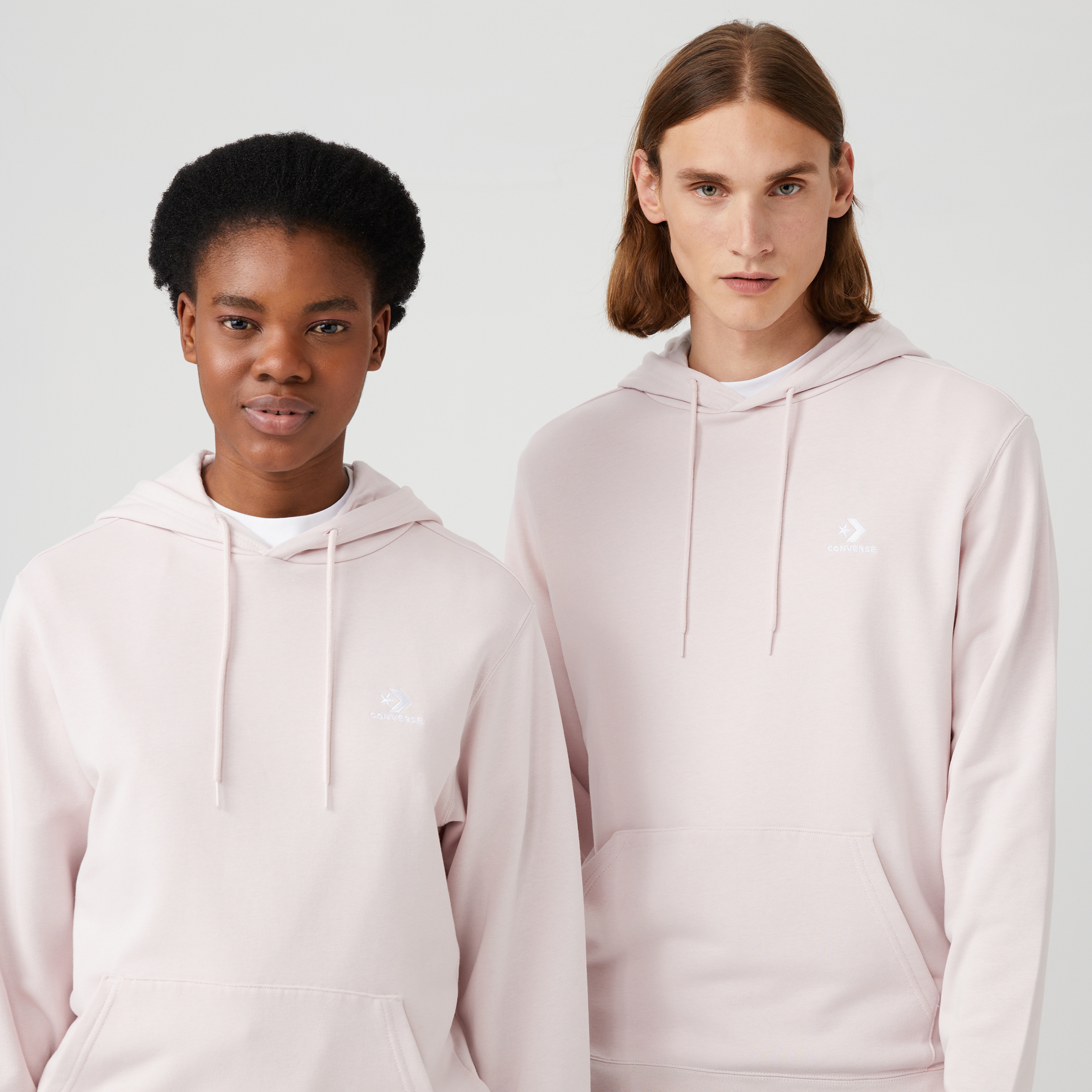 Converse Go-To Embroidered Star Chevron Unisex Pembe Hoodie