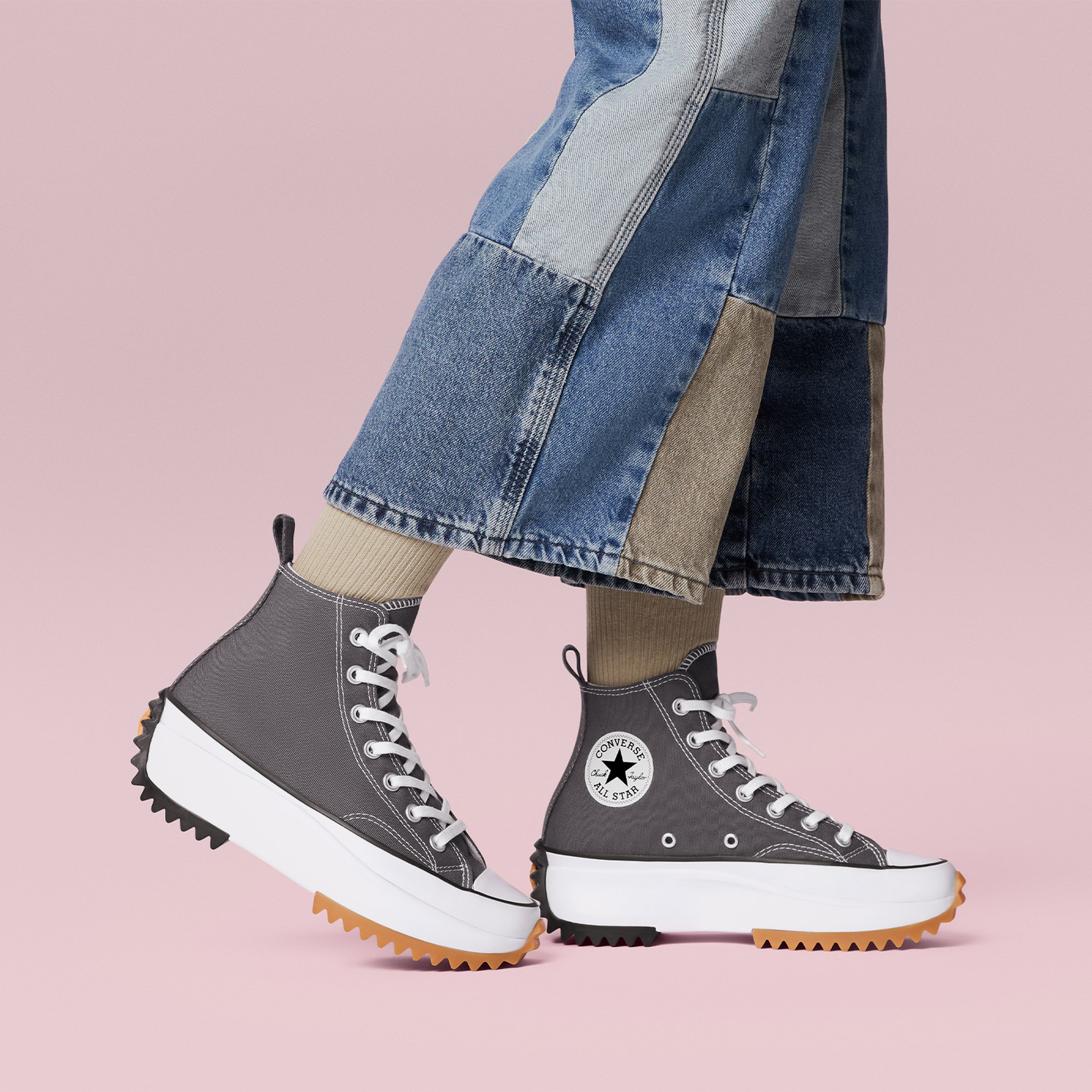 Converse Run Star Hike Canvas Platform Unisex Gri Sneaker