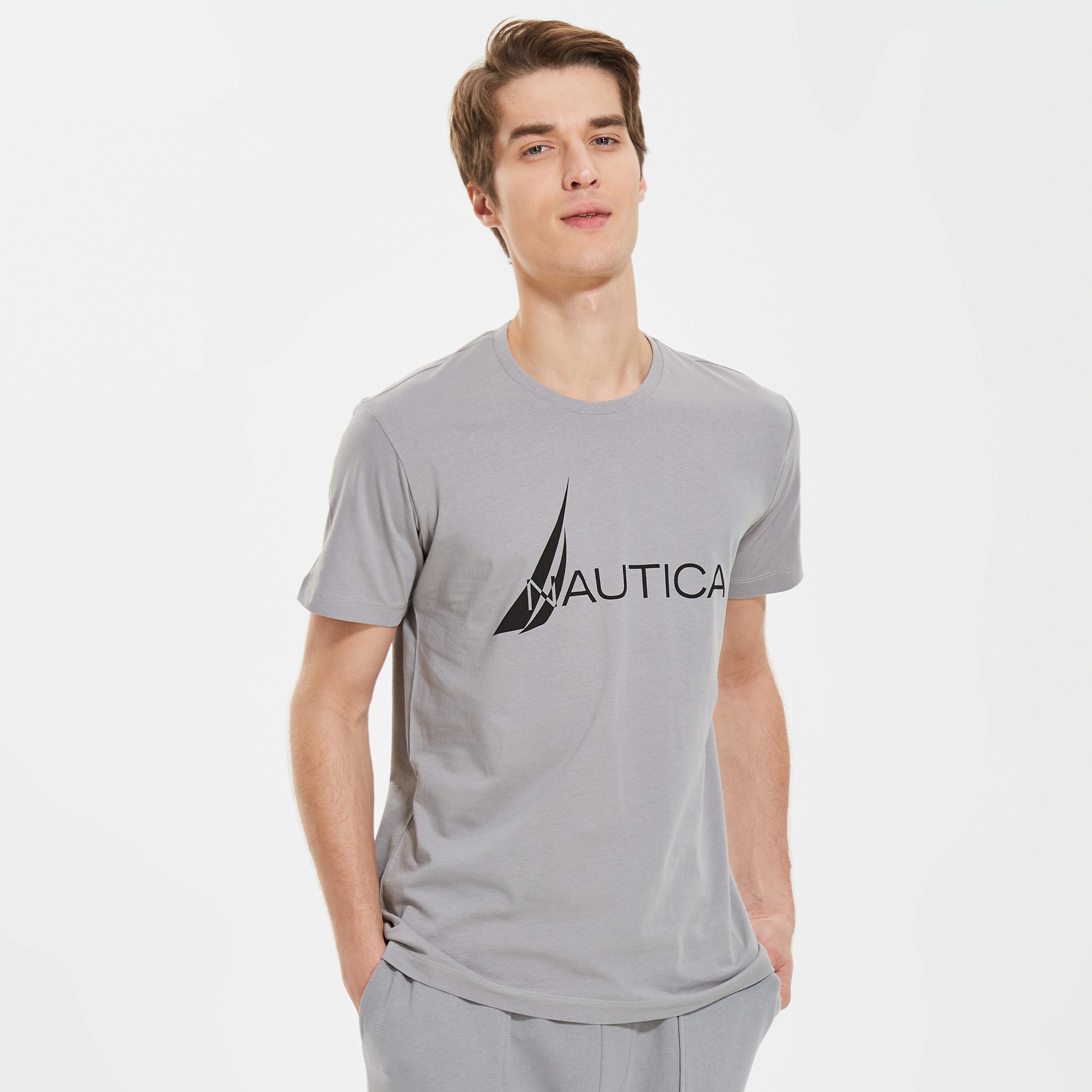 Nautica Erkek Gri Standart Fit T-Shirt