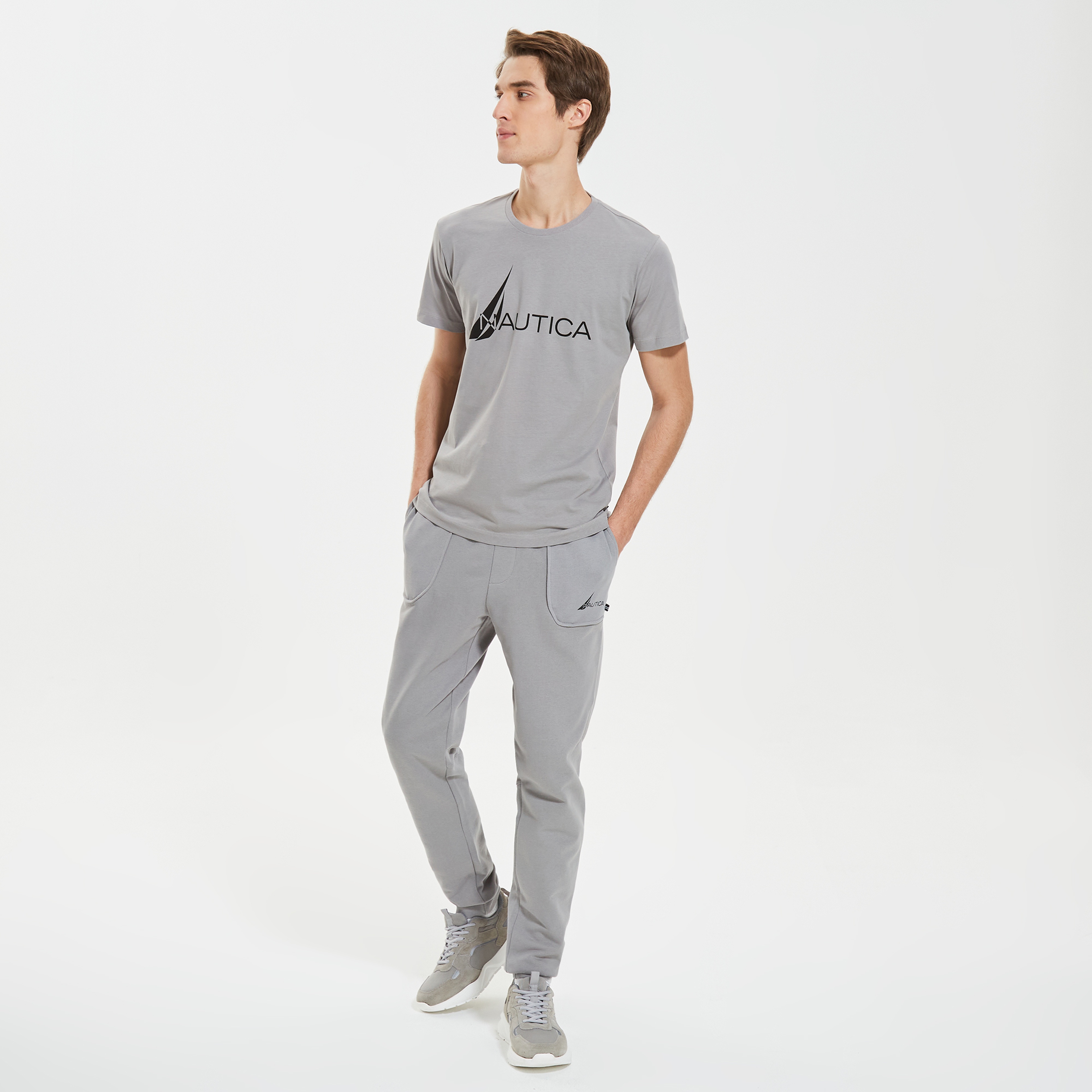 Nautica Erkek Gri Standart Fit T-Shirt