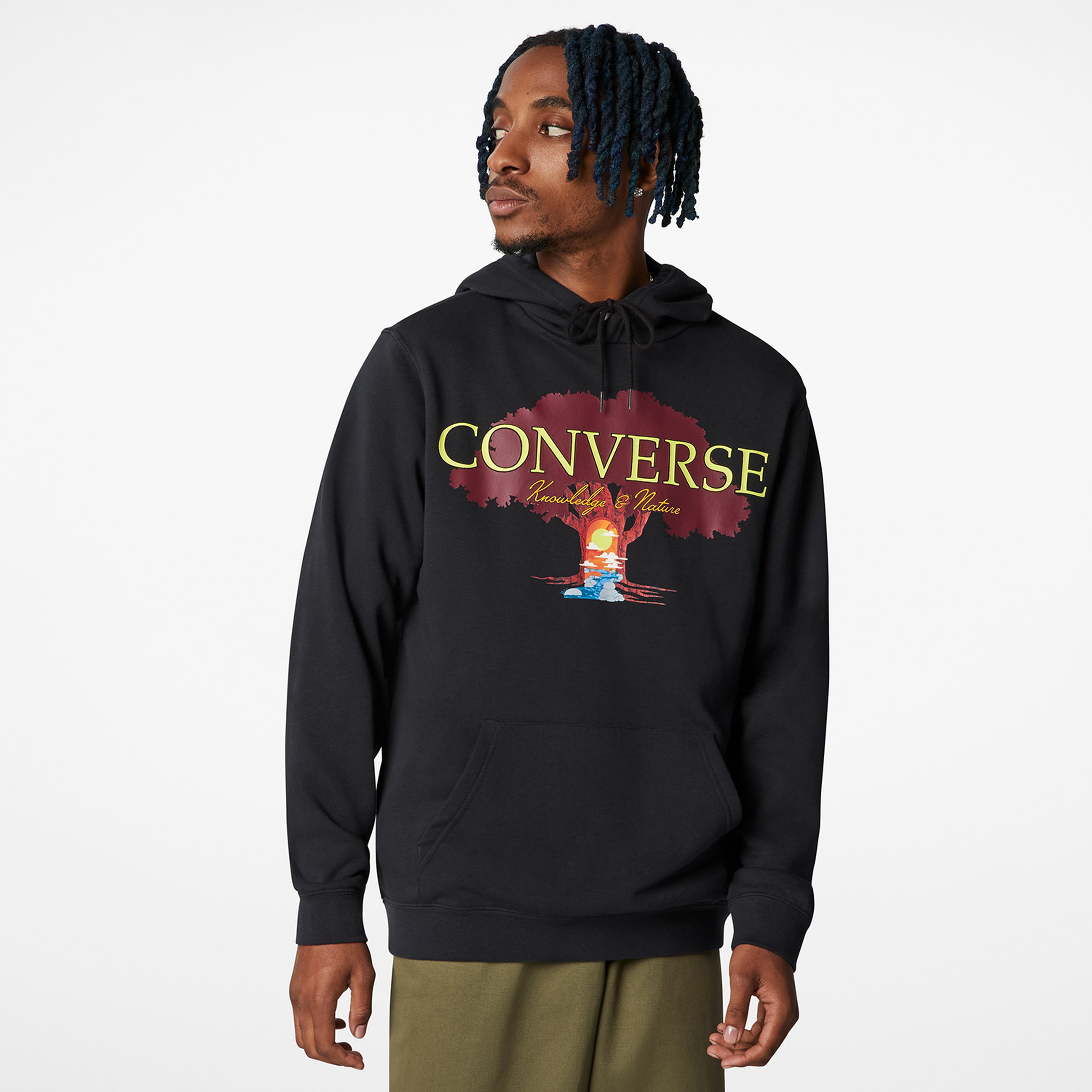 Converse Tree Of Life Pullover Erkek Siyah Hoodie