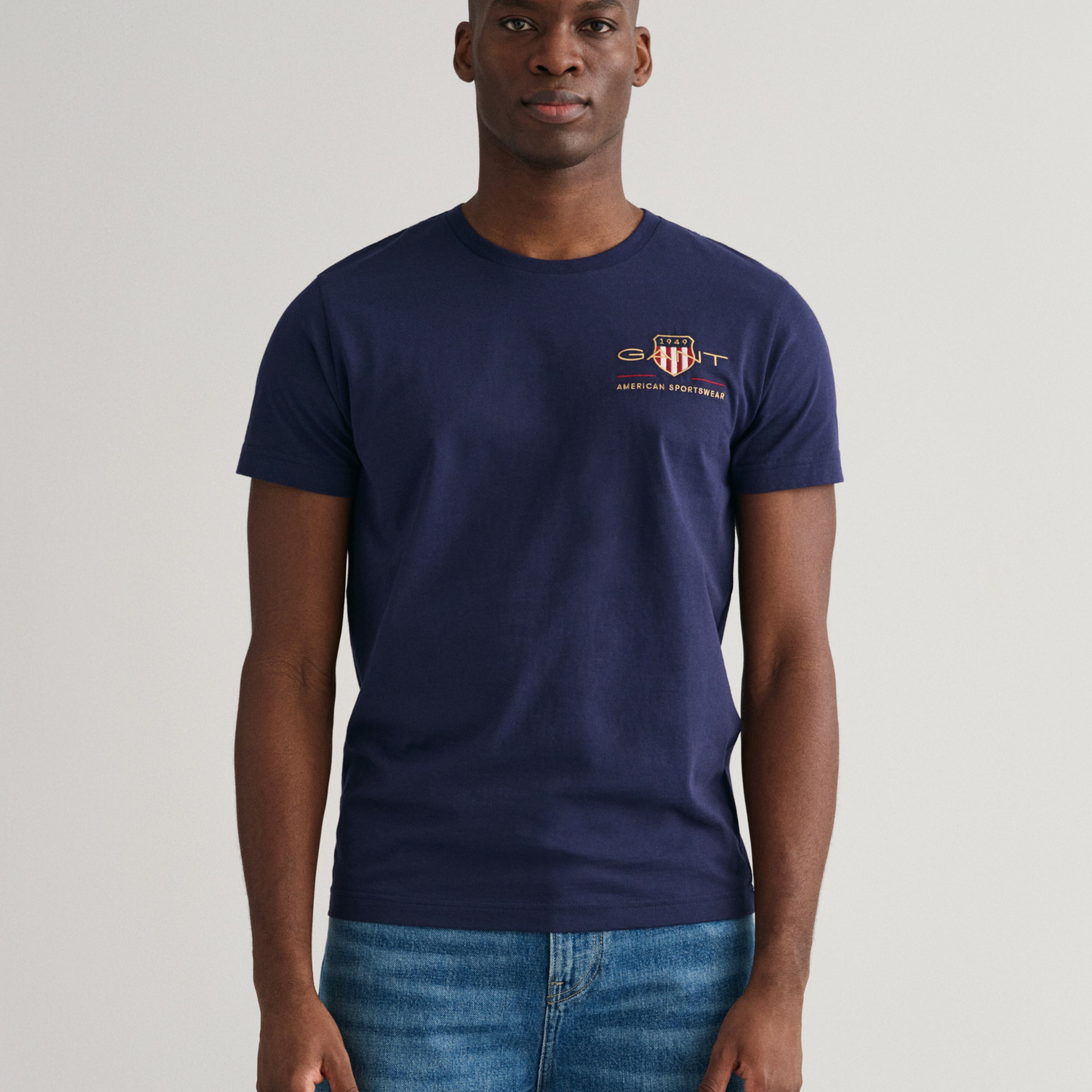 GANT Erkek Lacivert Regular Fit T-Shirt