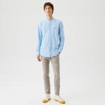 Erkek Slim Fit Chino Gri Pantolon