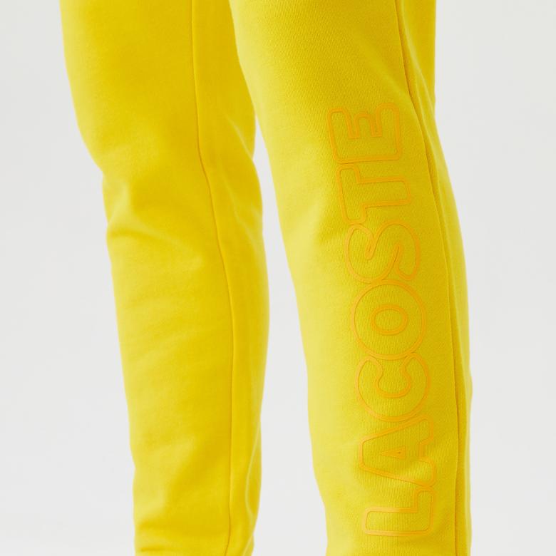 Erkek Slim Fit Baskılı Sarı Eşofman Altı