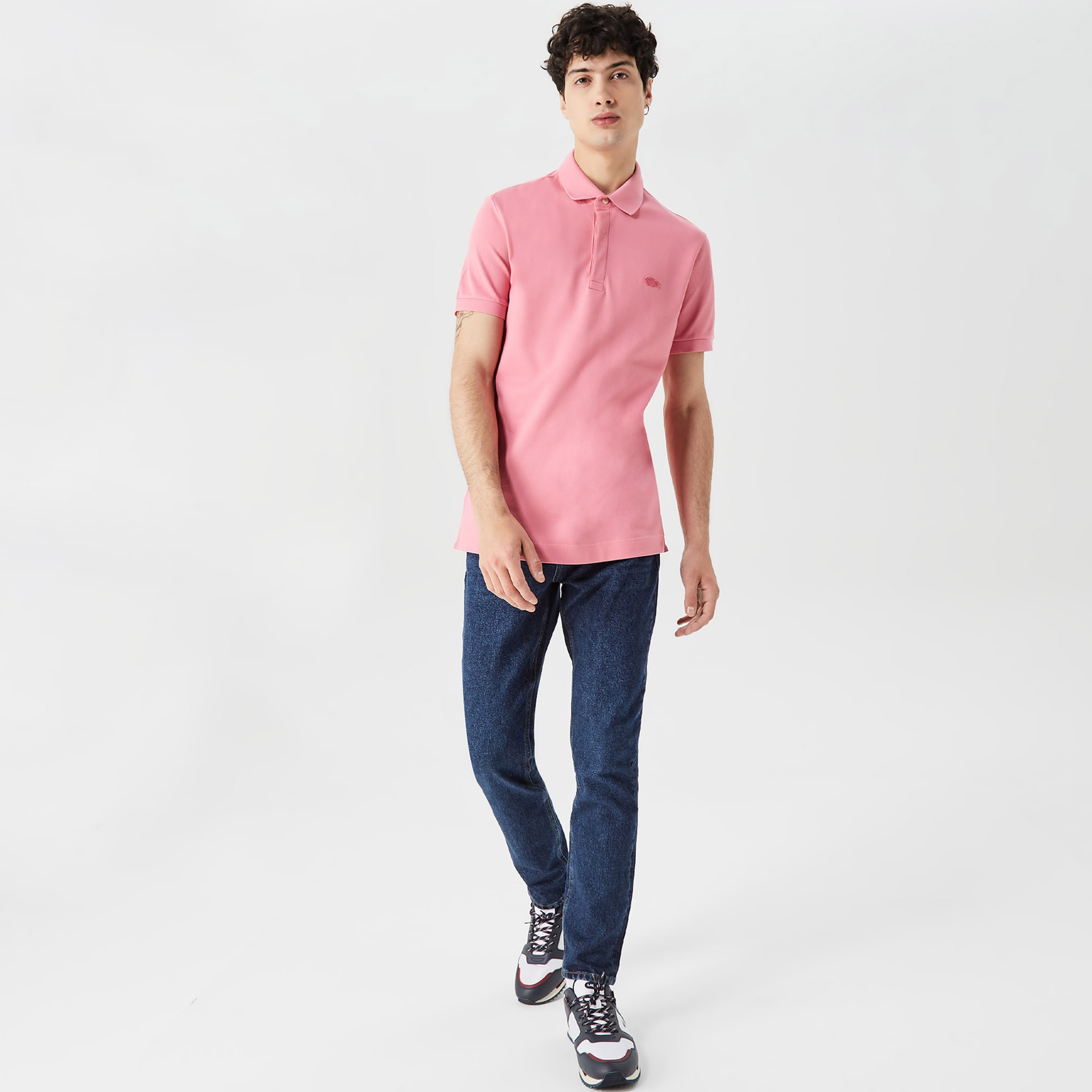 Erkek Regular Fit Pembe Paris Polo