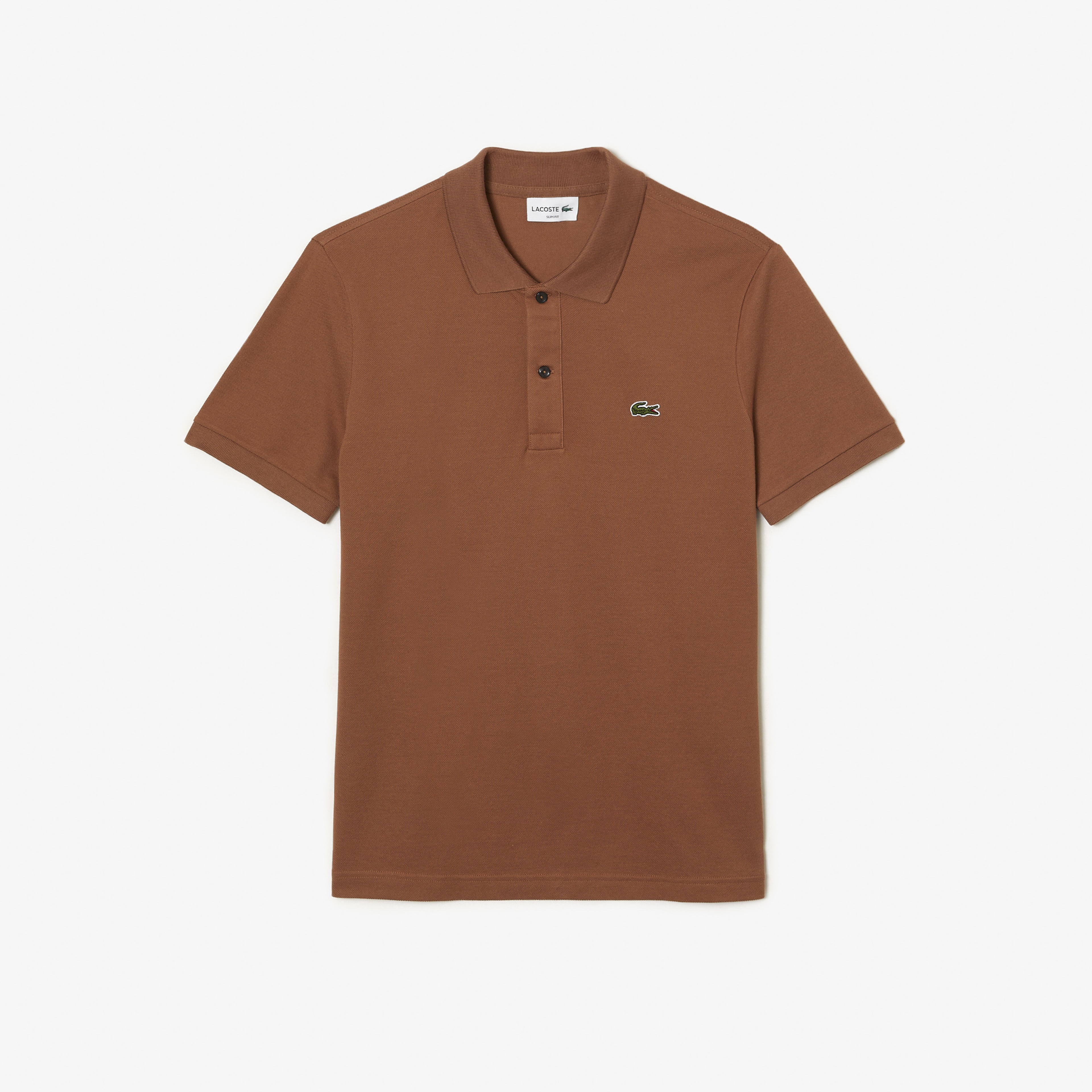 L.12.12 Erkek Slim Fit Polo Yaka Kahverengi Polo
