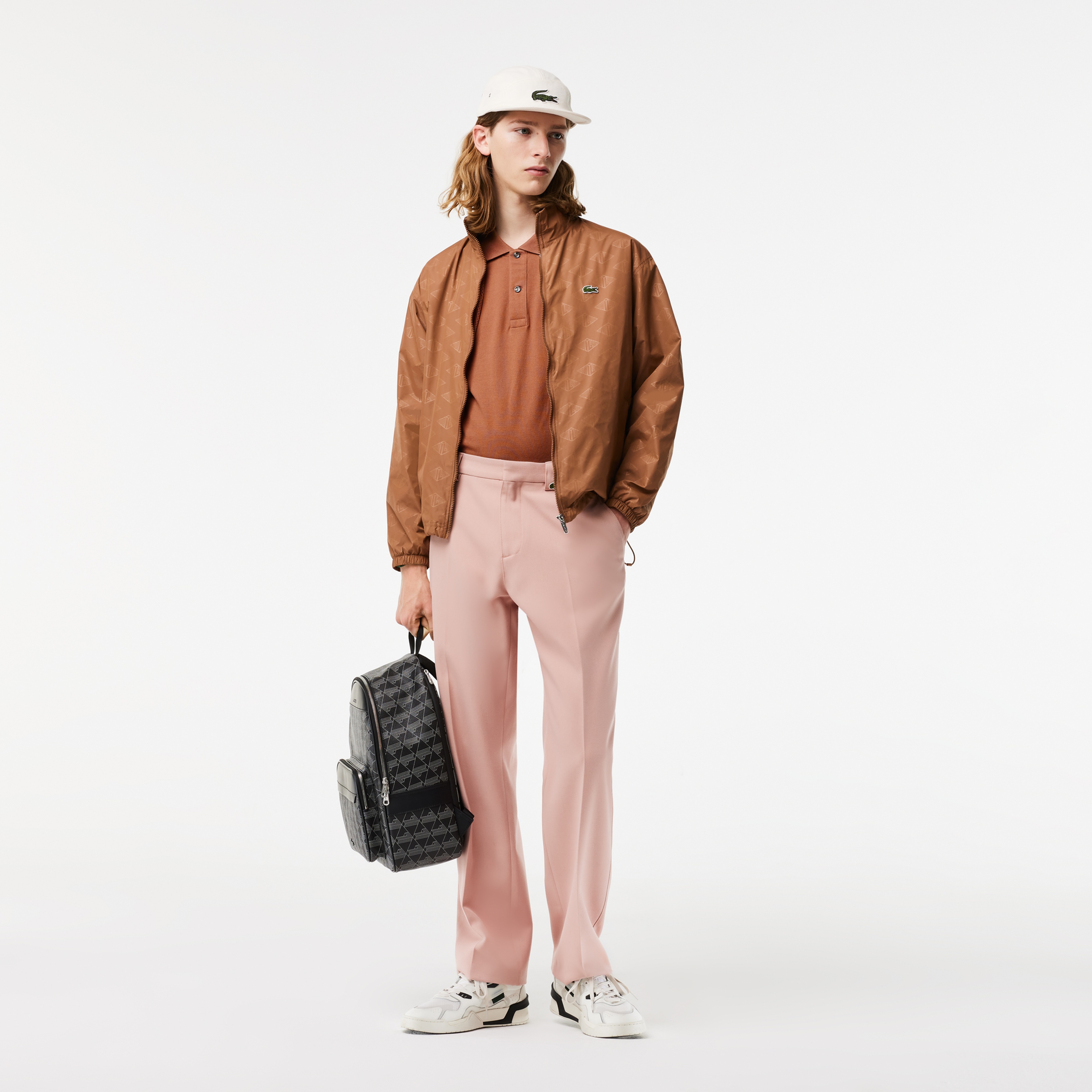 L.12.12 Erkek Slim Fit Polo Yaka Kahverengi Polo