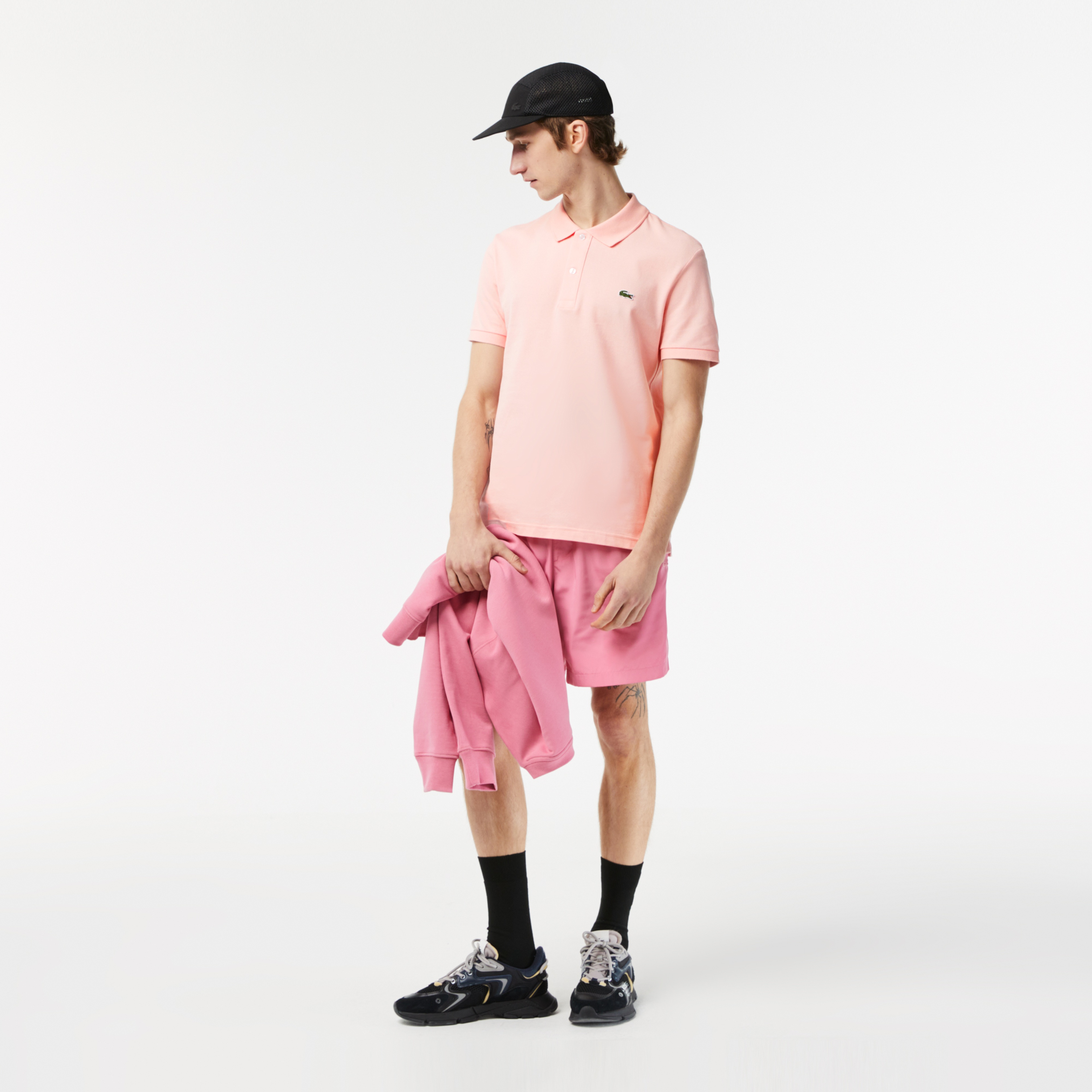Erkek Slim Fit L.12.12 Pembe Polo