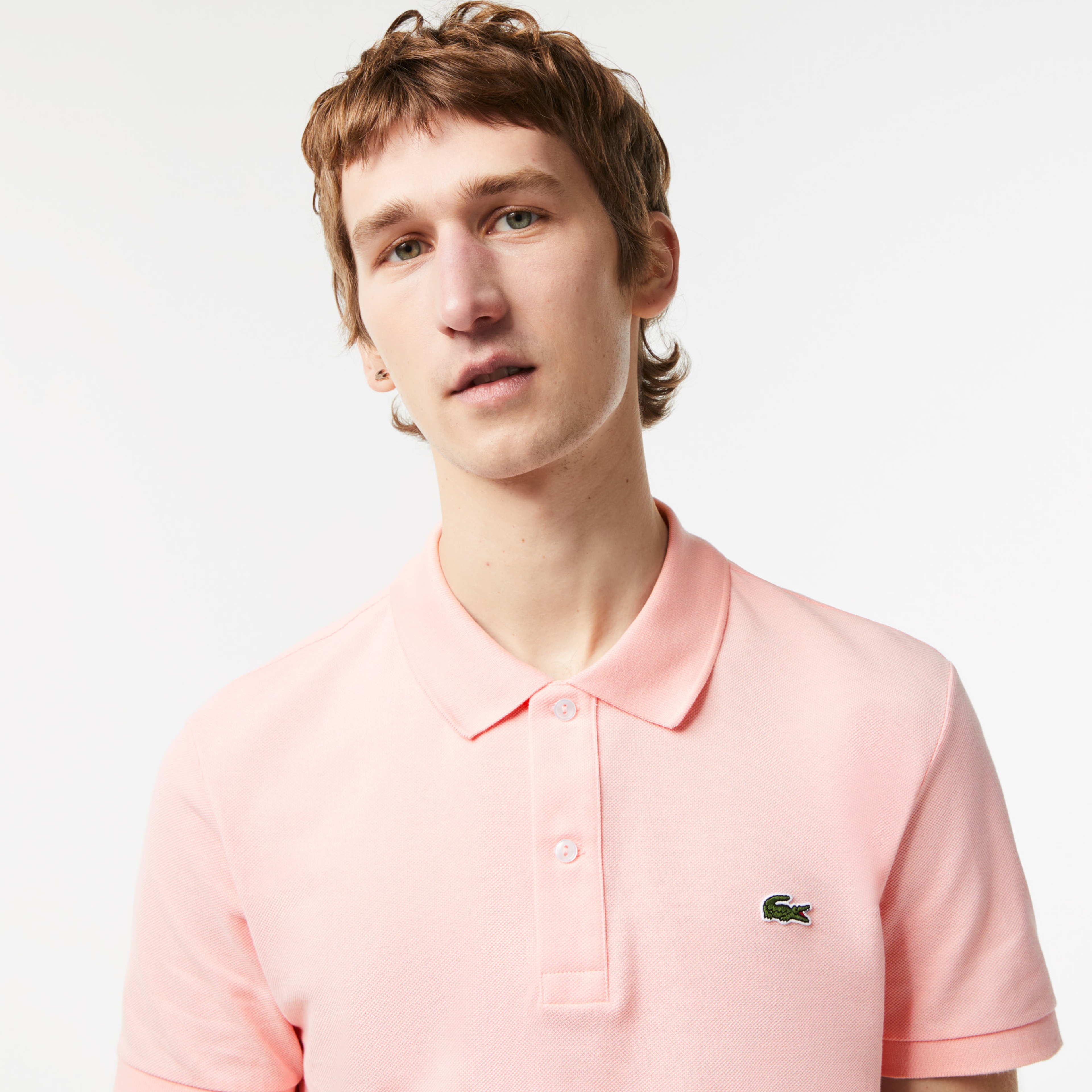 Erkek Slim Fit L.12.12 Pembe Polo