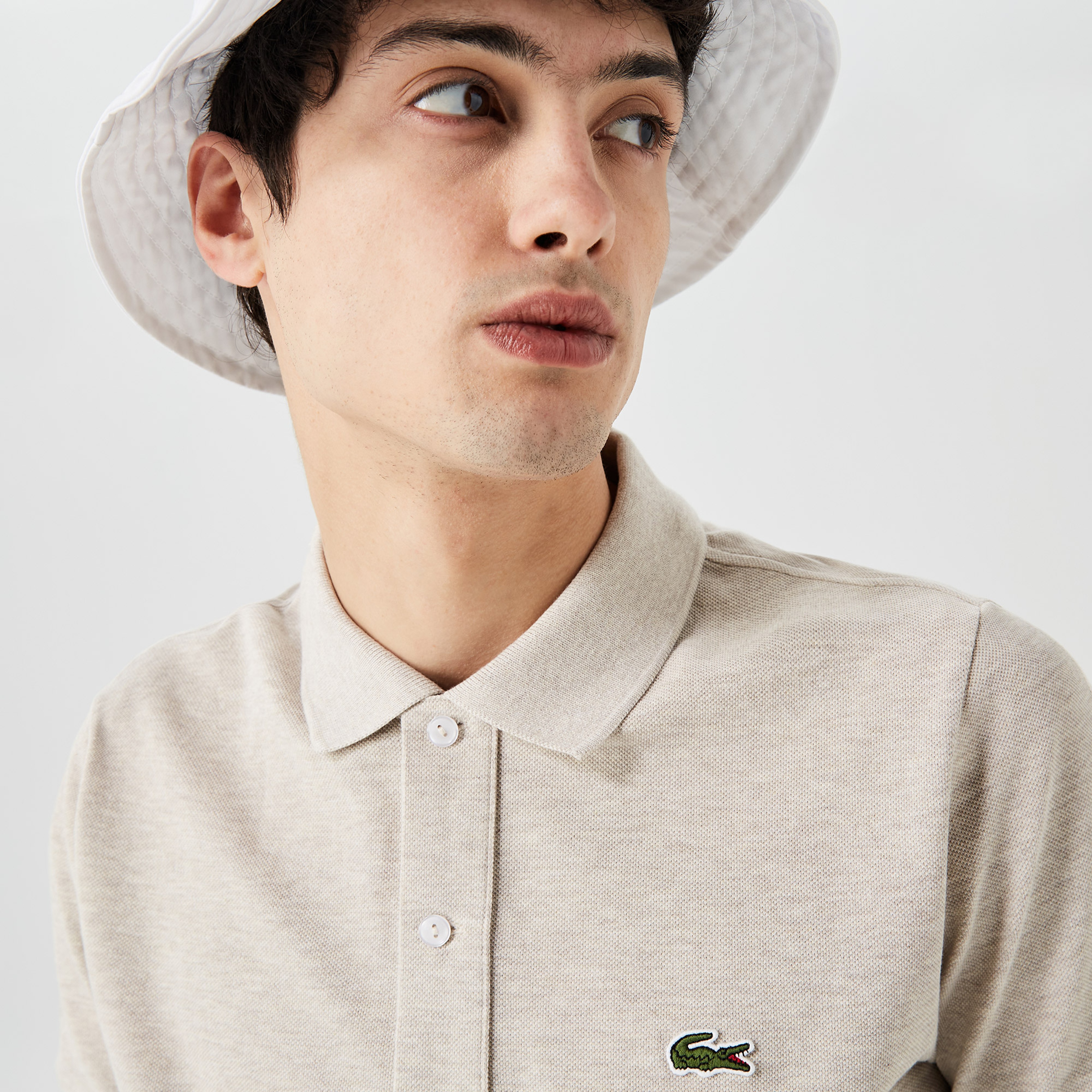 Erkek Slim Fit L.12.12 Bej Polo