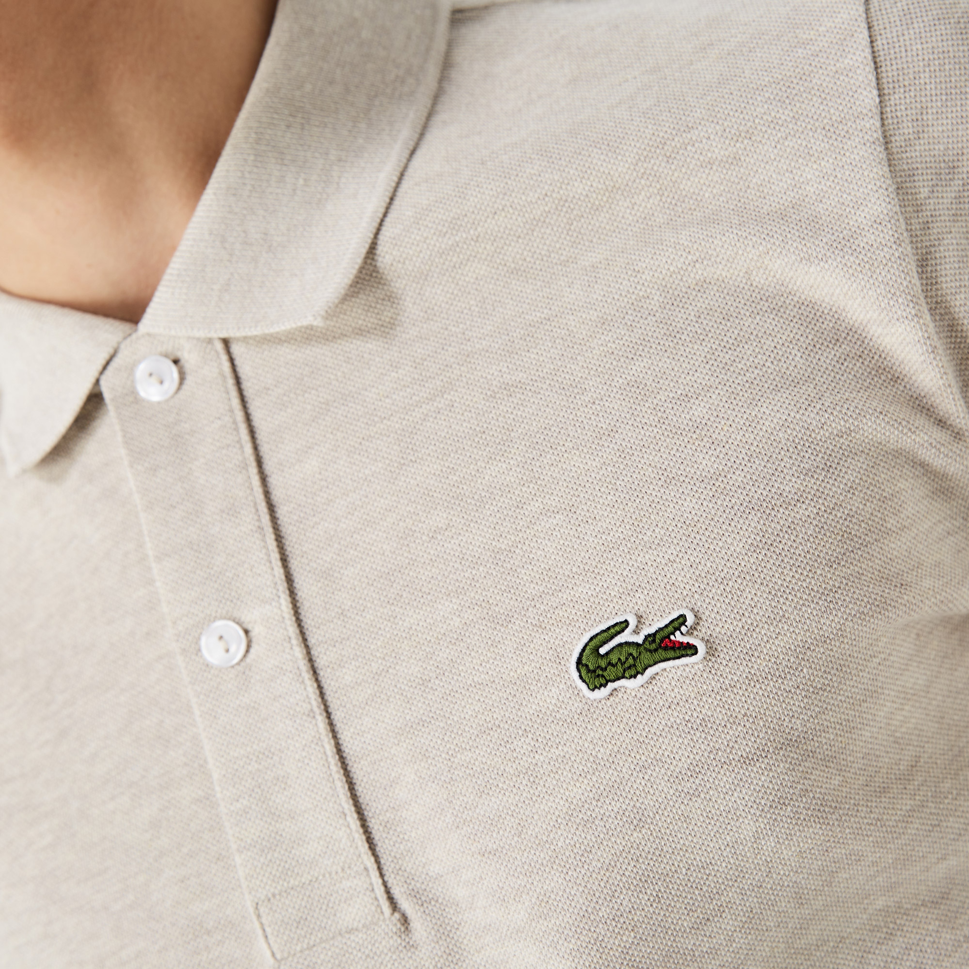 Erkek Slim Fit L.12.12 Bej Polo