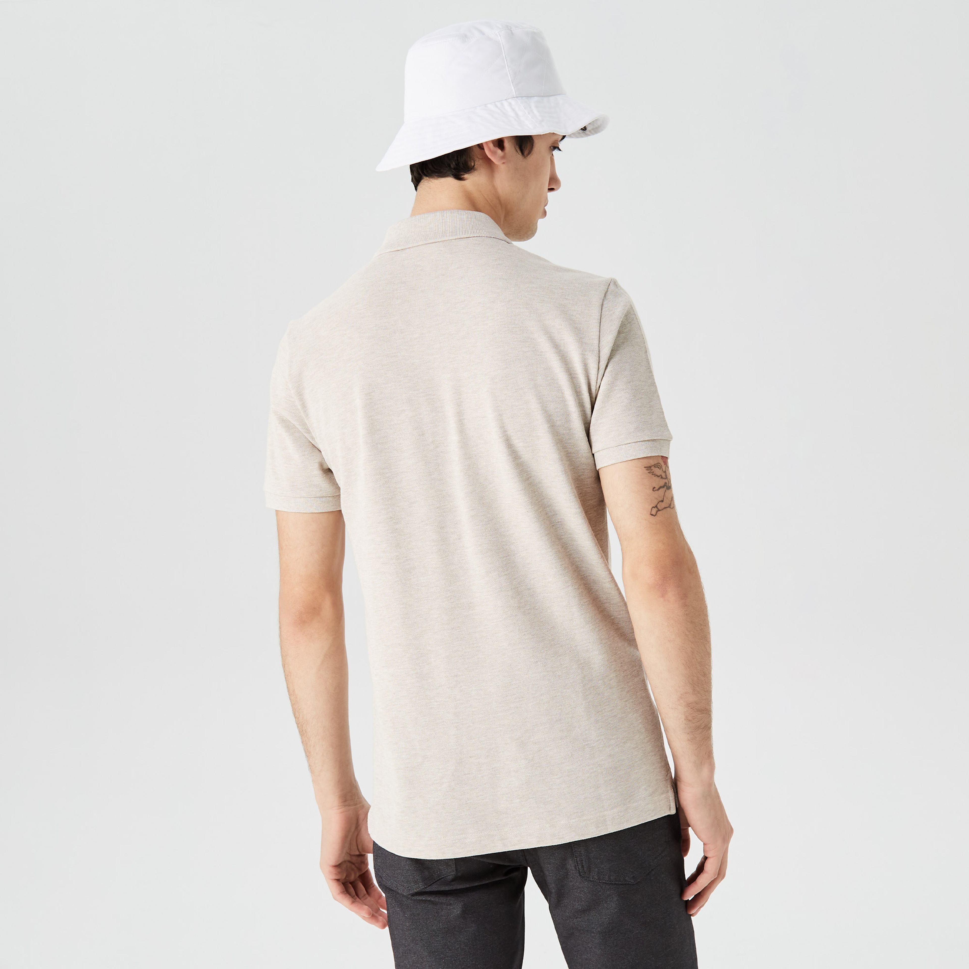 Erkek Slim Fit L.12.12 Bej Polo