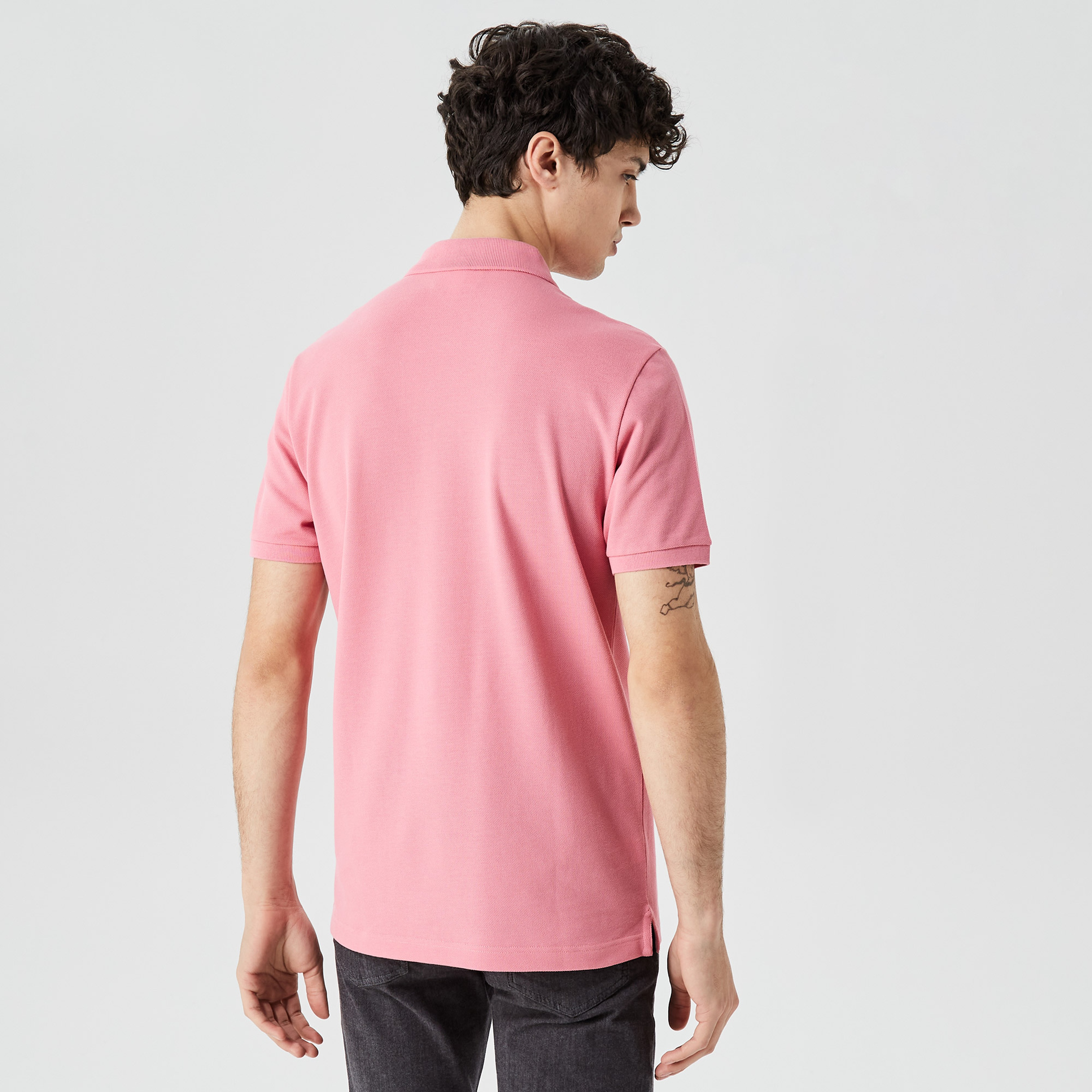 Erkek Slim Fit L.12.12 Pembe Polo