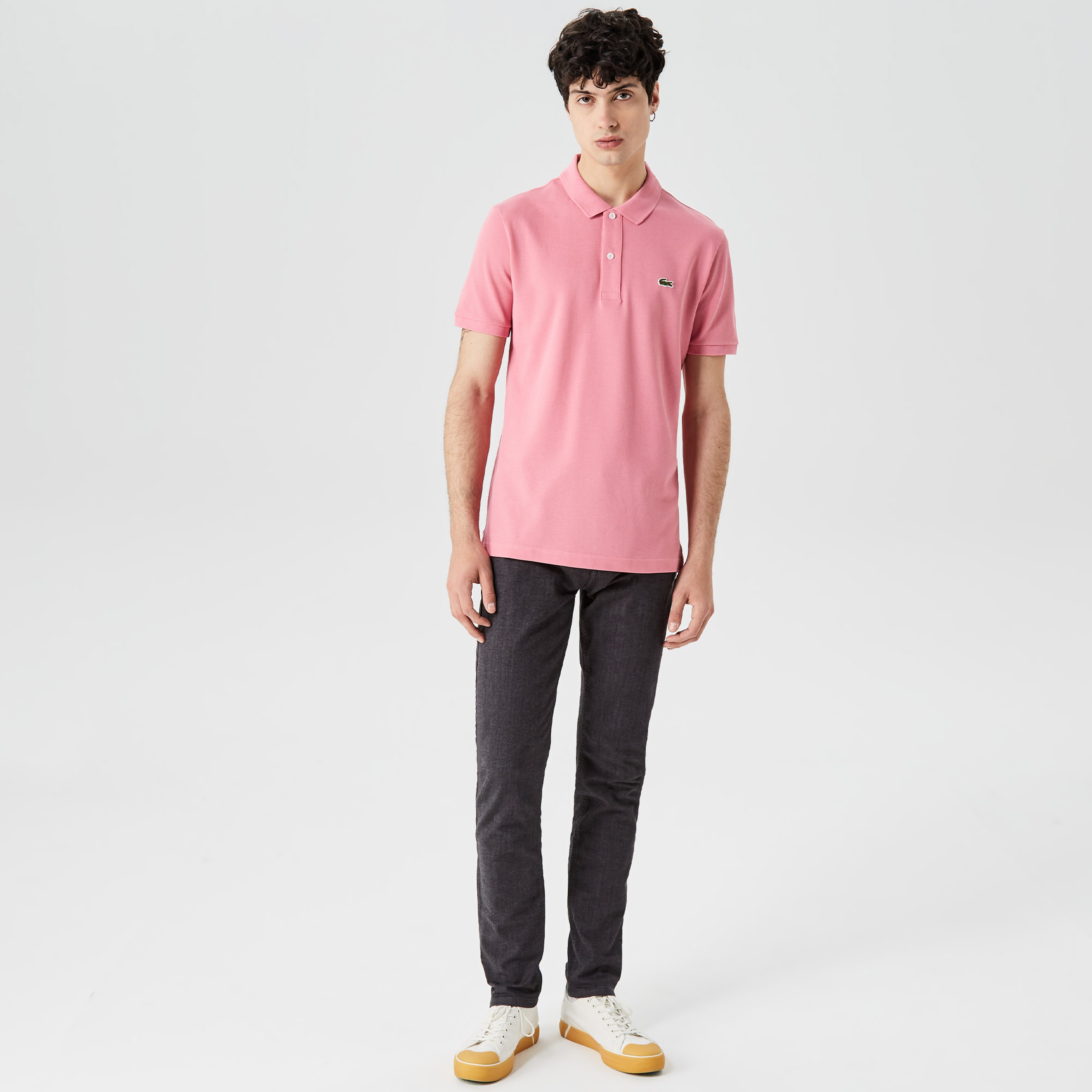 Erkek Slim Fit L.12.12 Pembe Polo