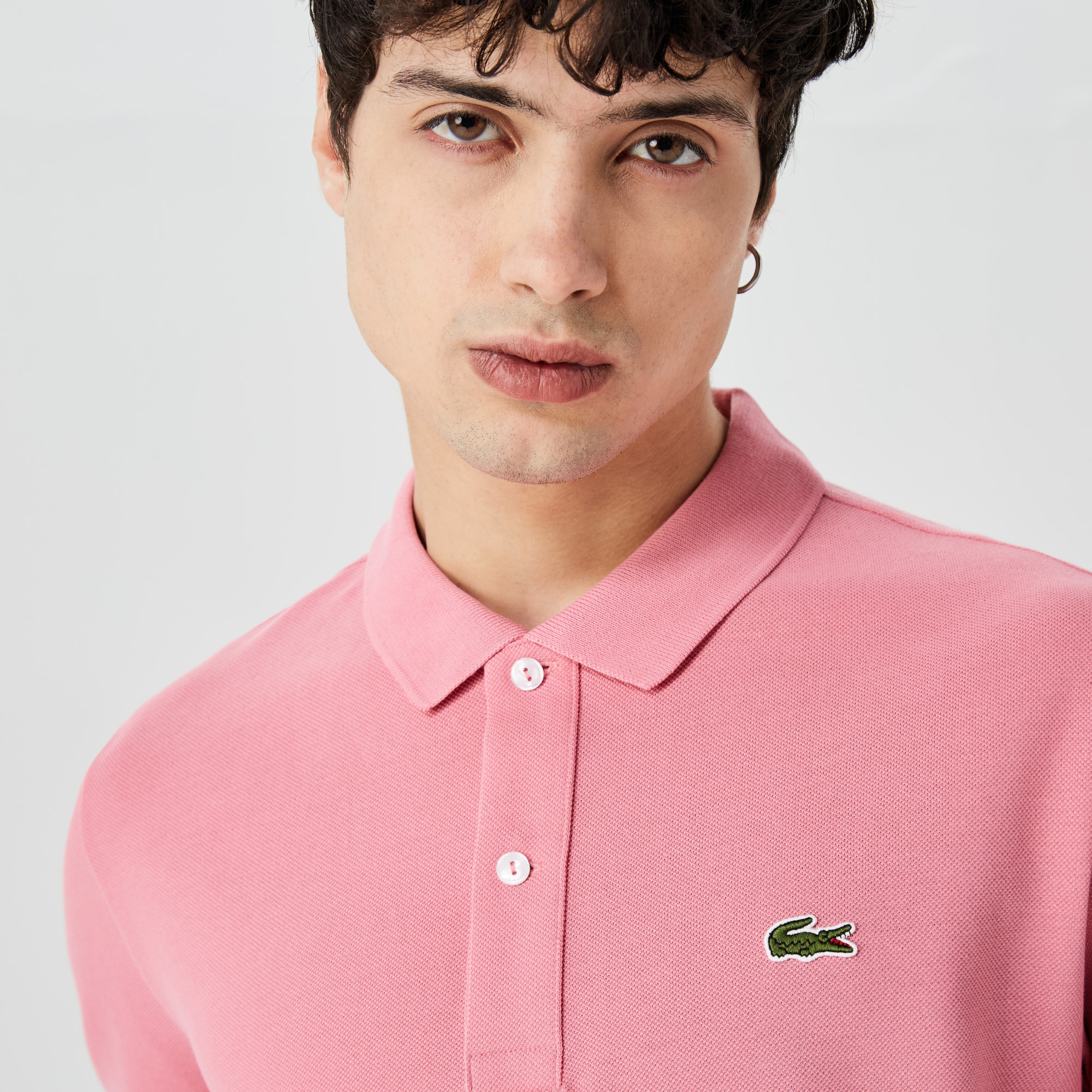 Erkek Slim Fit L.12.12 Pembe Polo