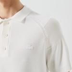 Erkek Regular Fit Kısa Kollu Polo Yaka Beyaz Triko