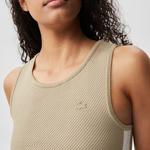 Kadın Slim Fit Askılı Bisiklet Yaka Renk Bloklu Krem Triko