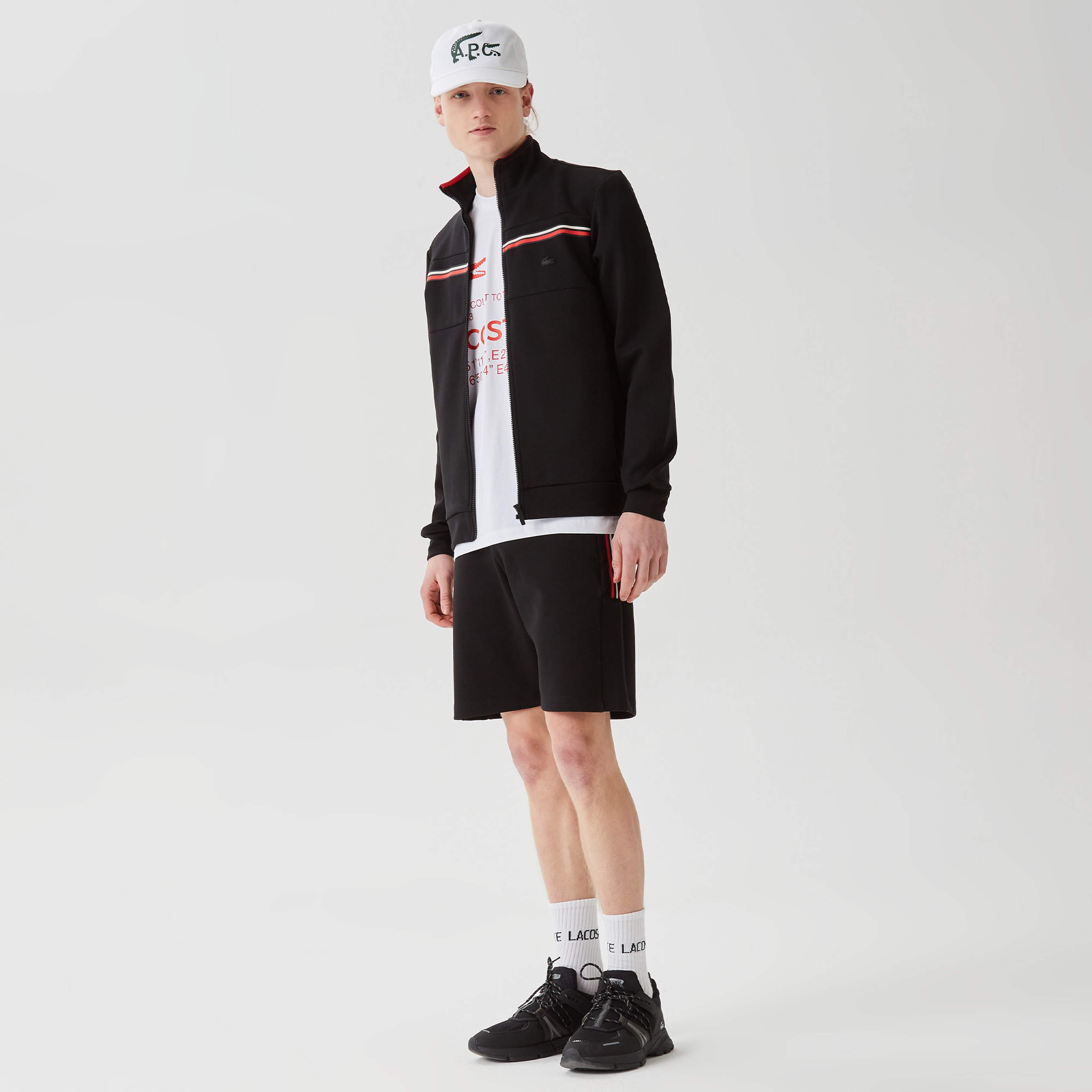 Erkek Slim Fit Baskılı Siyah Şort