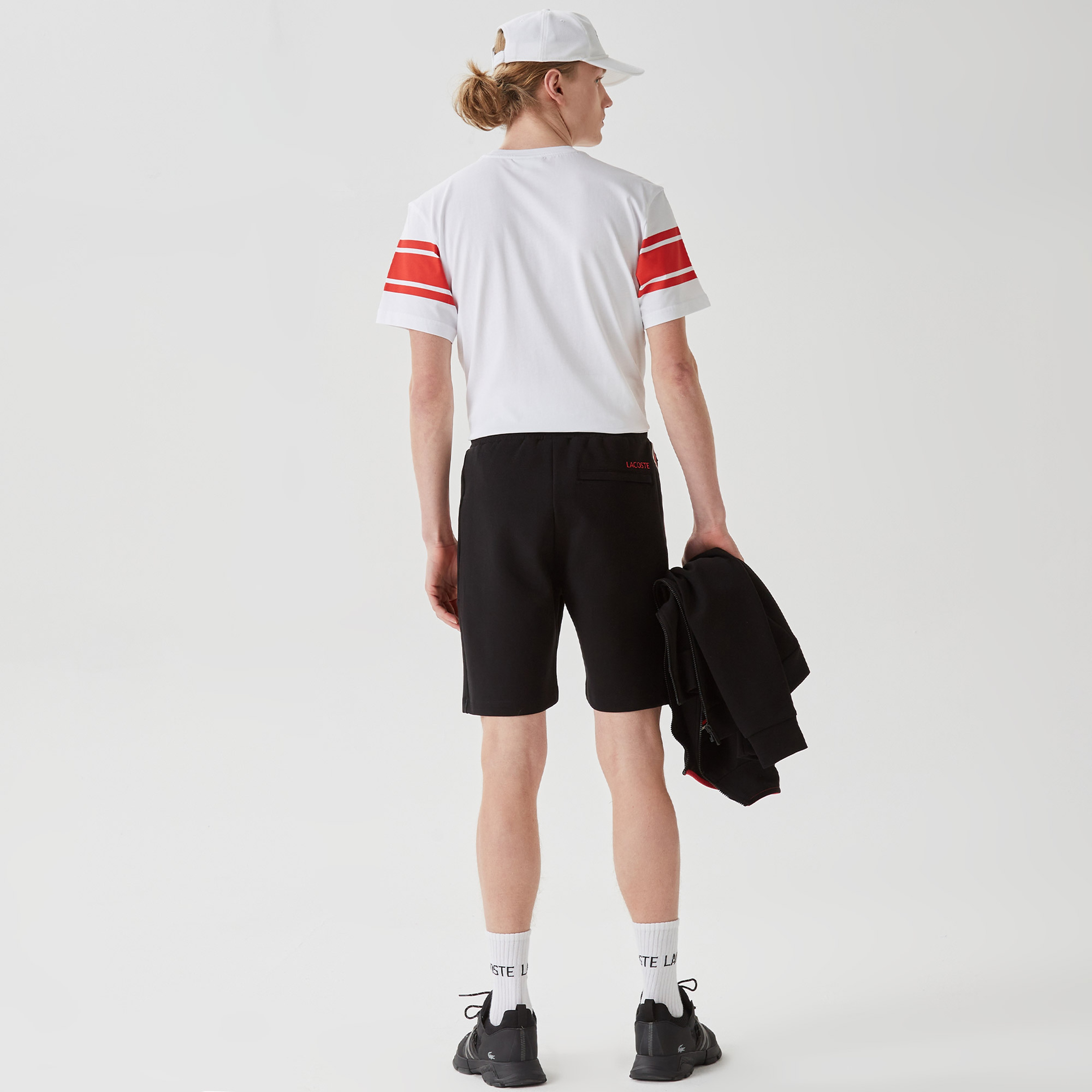 Erkek Slim Fit Baskılı Siyah Şort