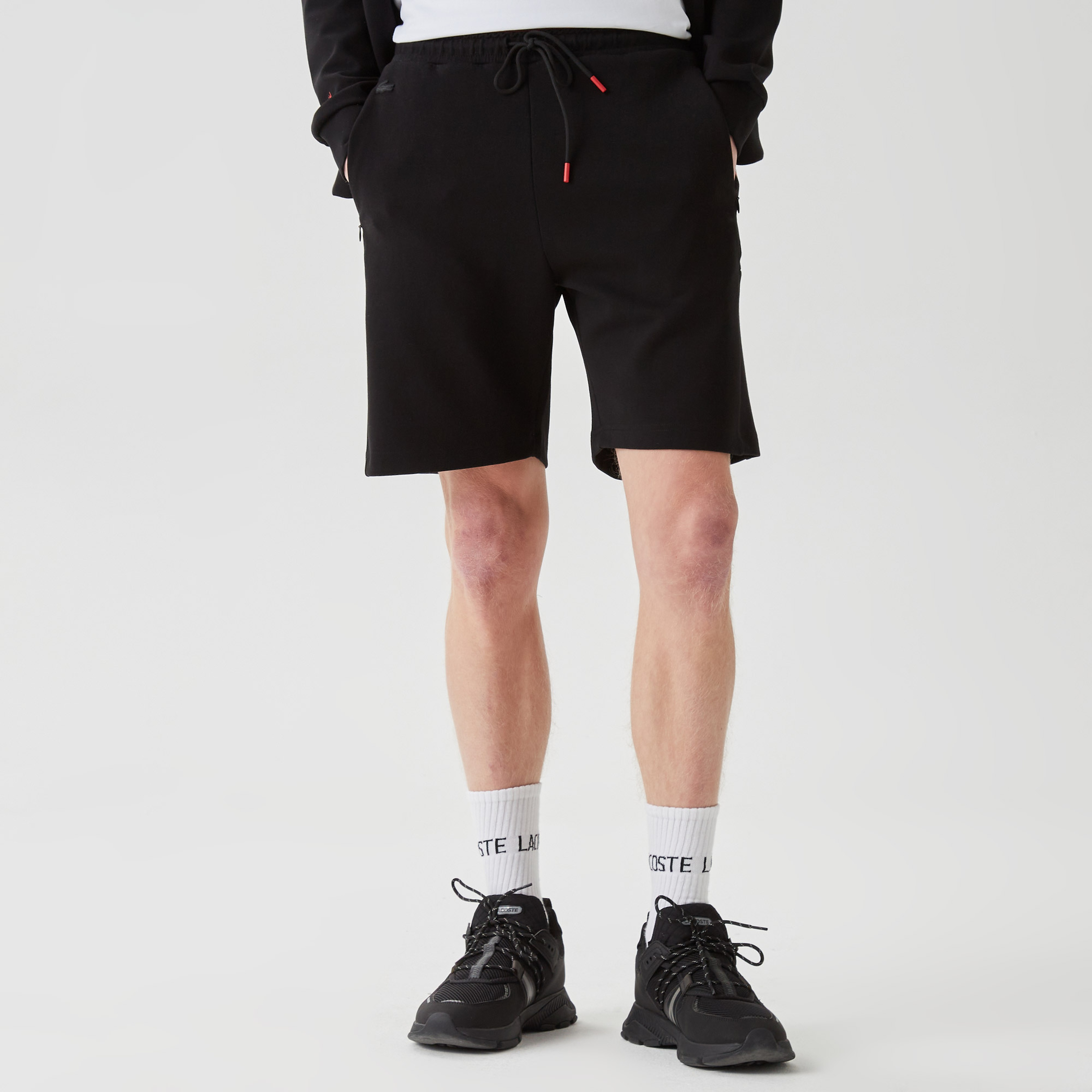 Erkek Slim Fit Baskılı Siyah Şort