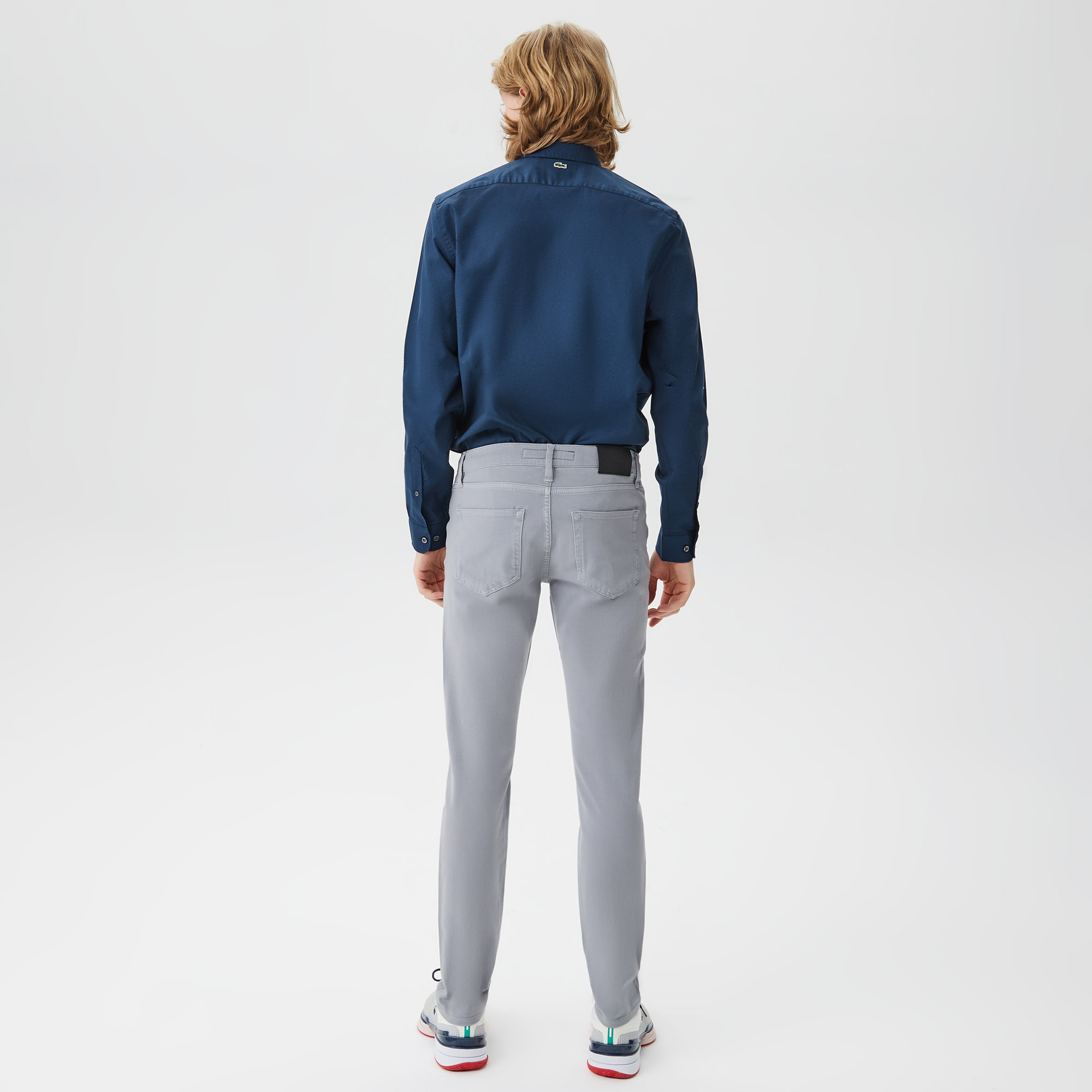 Erkek Slim Fit Gri Jean Pantolon