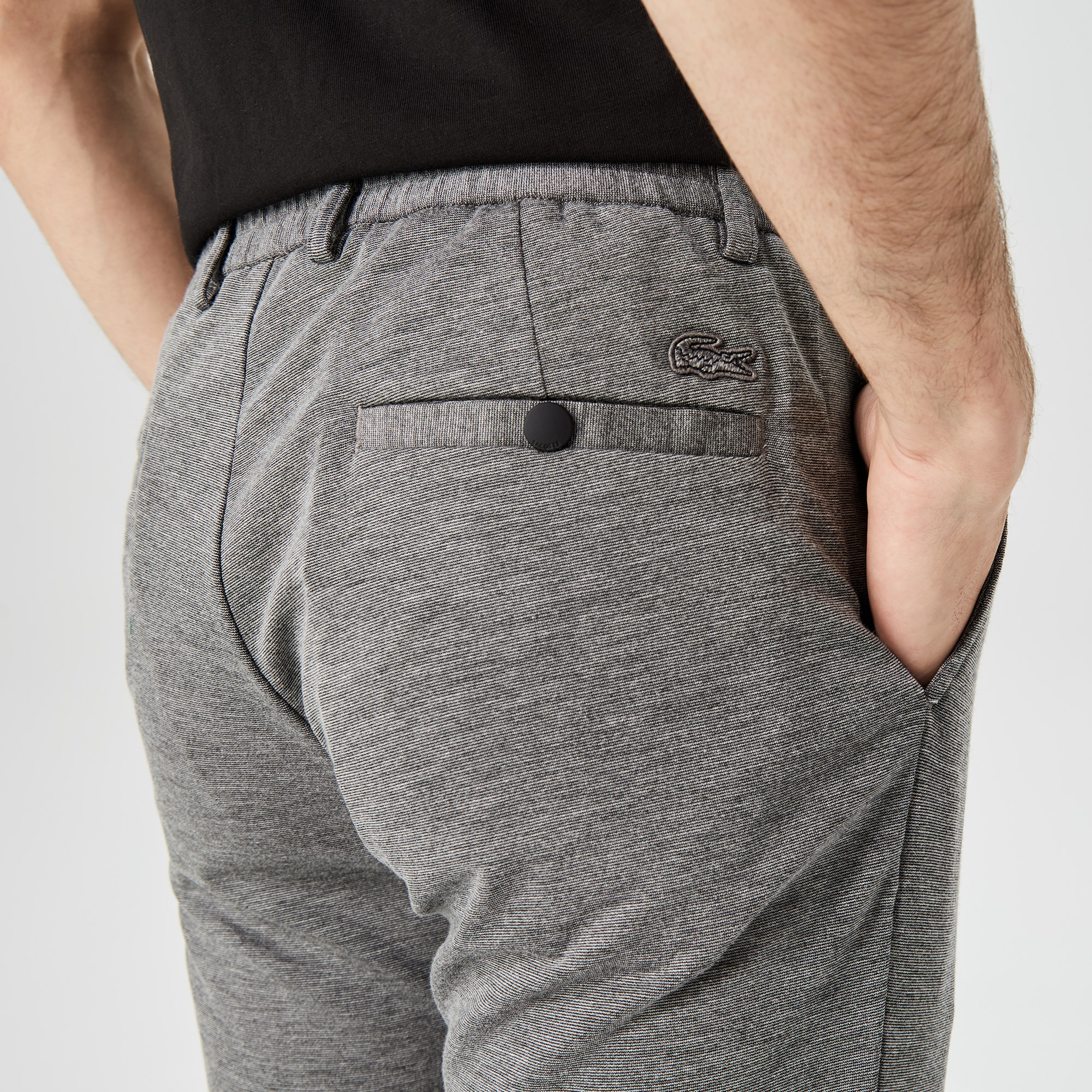 Erkek Tappered Fit Desenli Gri Pantolon