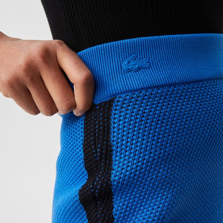 Kadın Slim Fit Renk Bloklu Mavi Etek