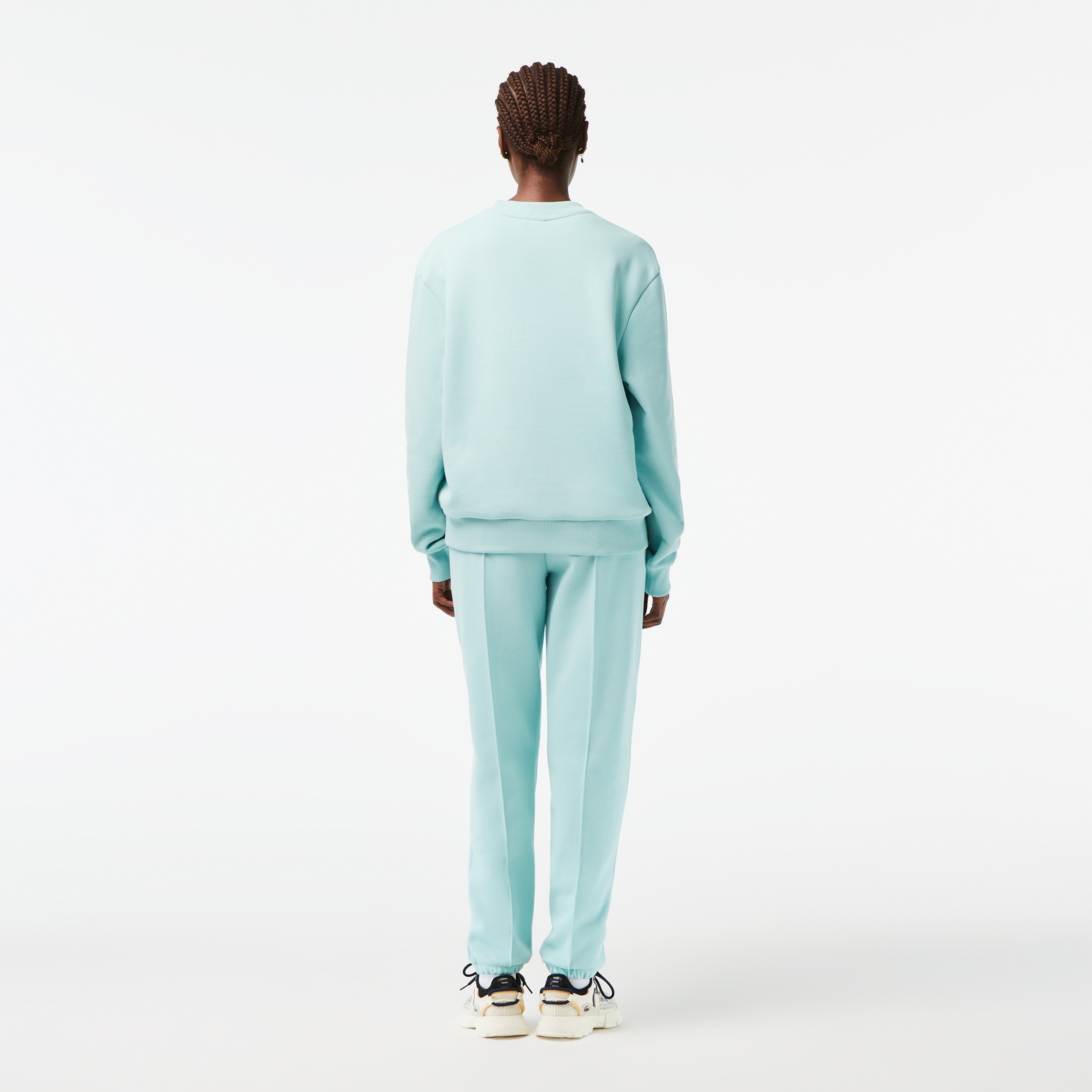 Active Kadın Oversize Bisiklet Yaka Baskılı Açık Yeşil Sweatshirt