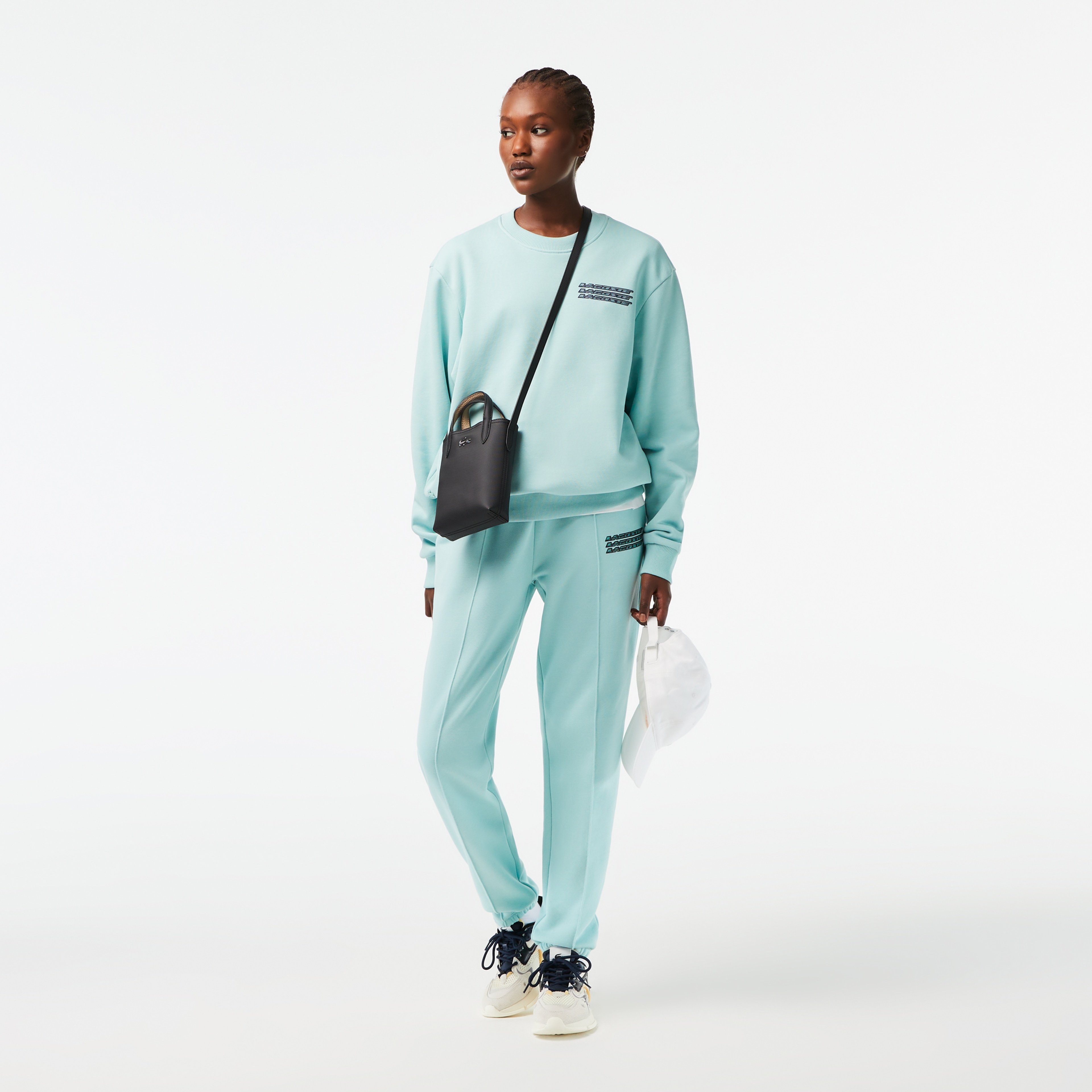 Active Kadın Oversize Bisiklet Yaka Baskılı Açık Yeşil Sweatshirt