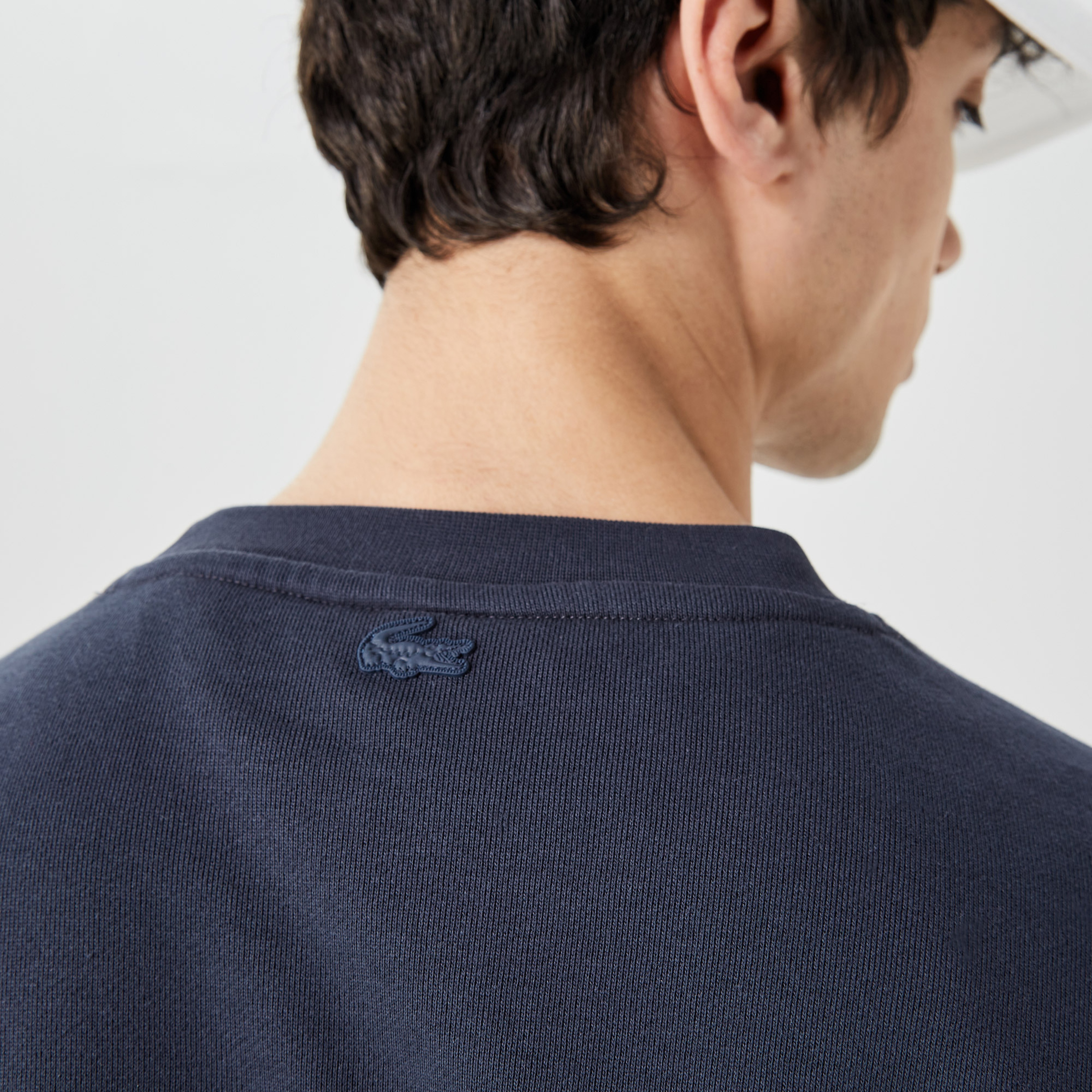 Erkek Relaxed Fit Bisiklet Yaka Baskılı Lacivert Sweatshirt