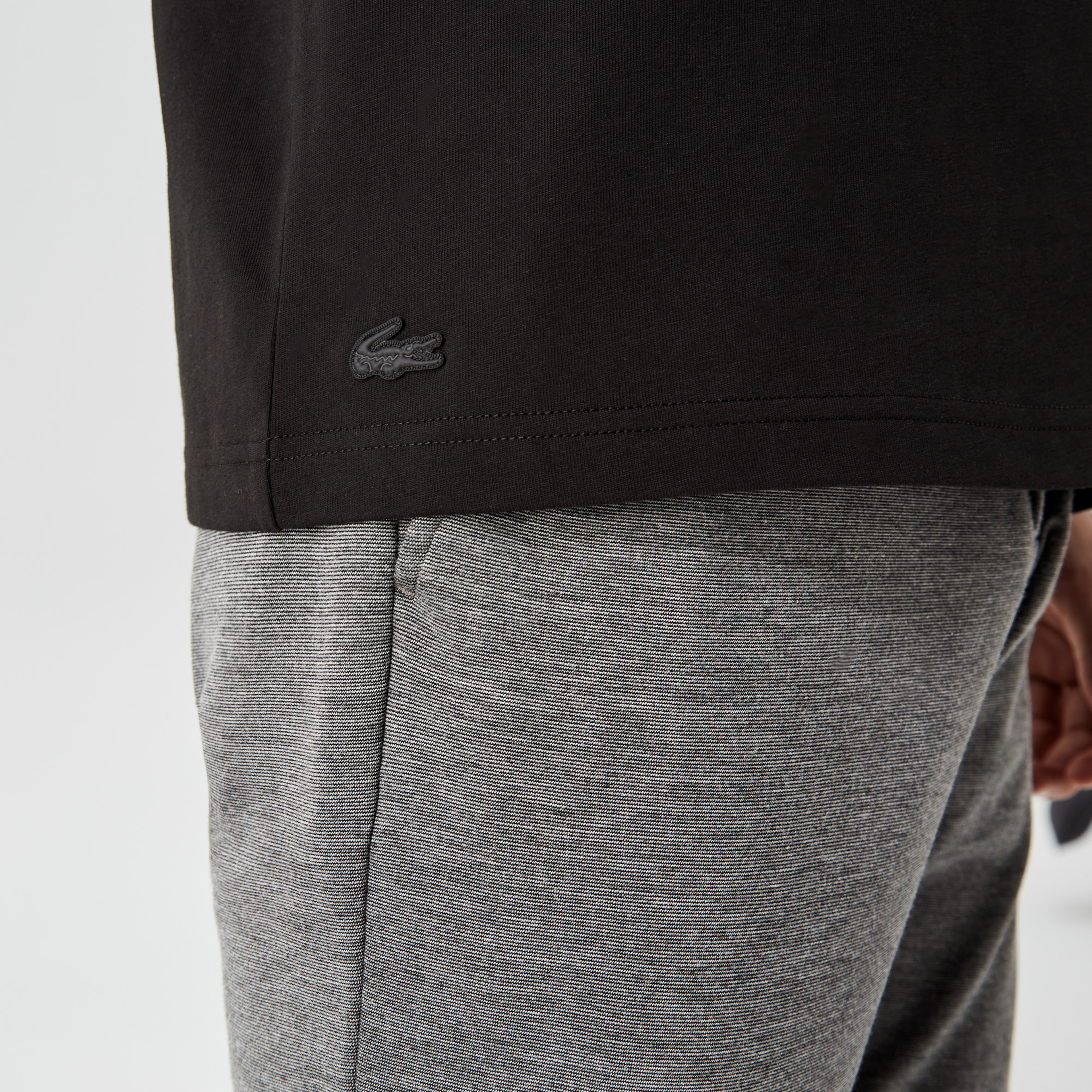 Erkek Relaxed Fit Bisiklet Yaka Baskılı Siyah T-Shirt