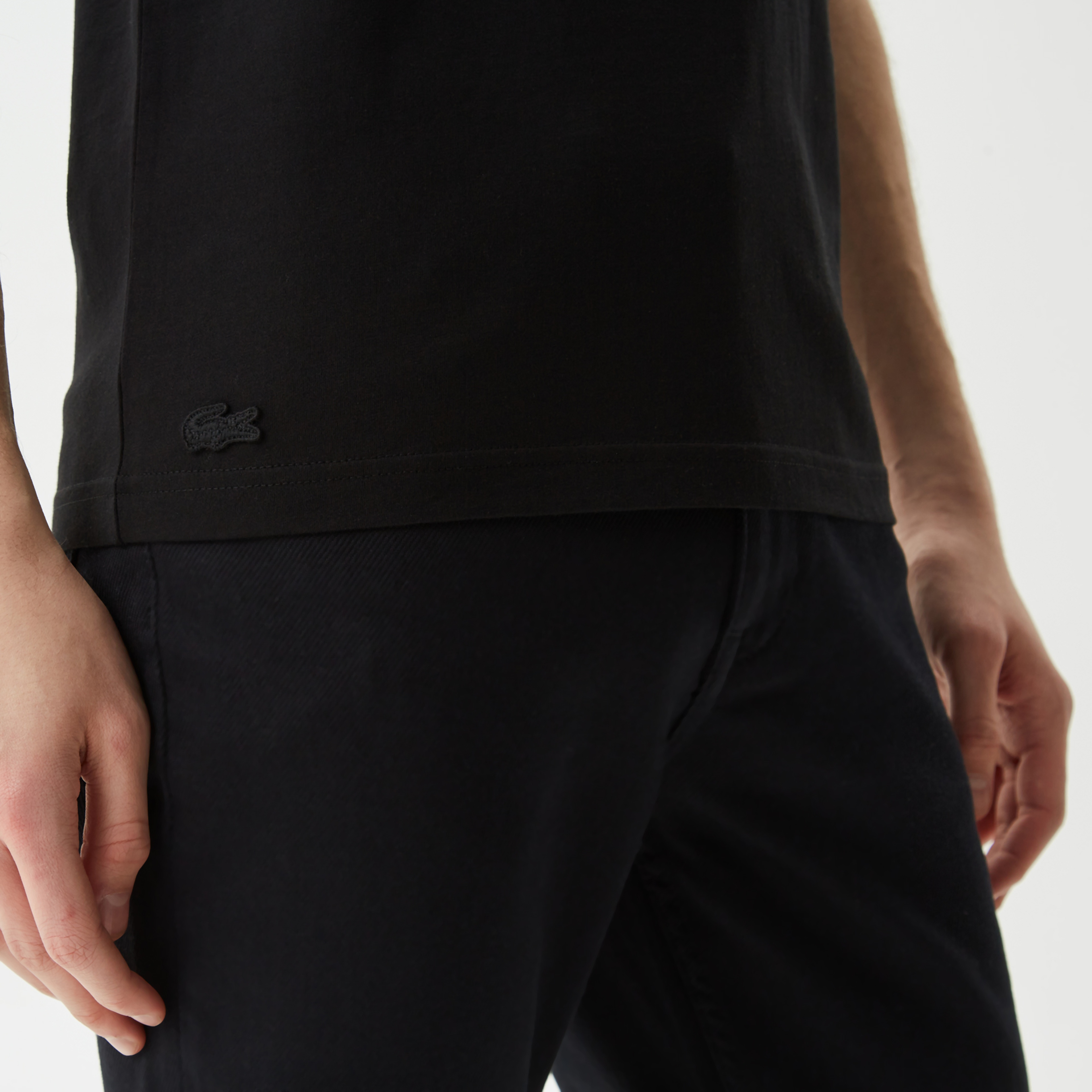 Erkek Slim Fit Bisiklet Yaka Baskılı Siyah T-Shirt