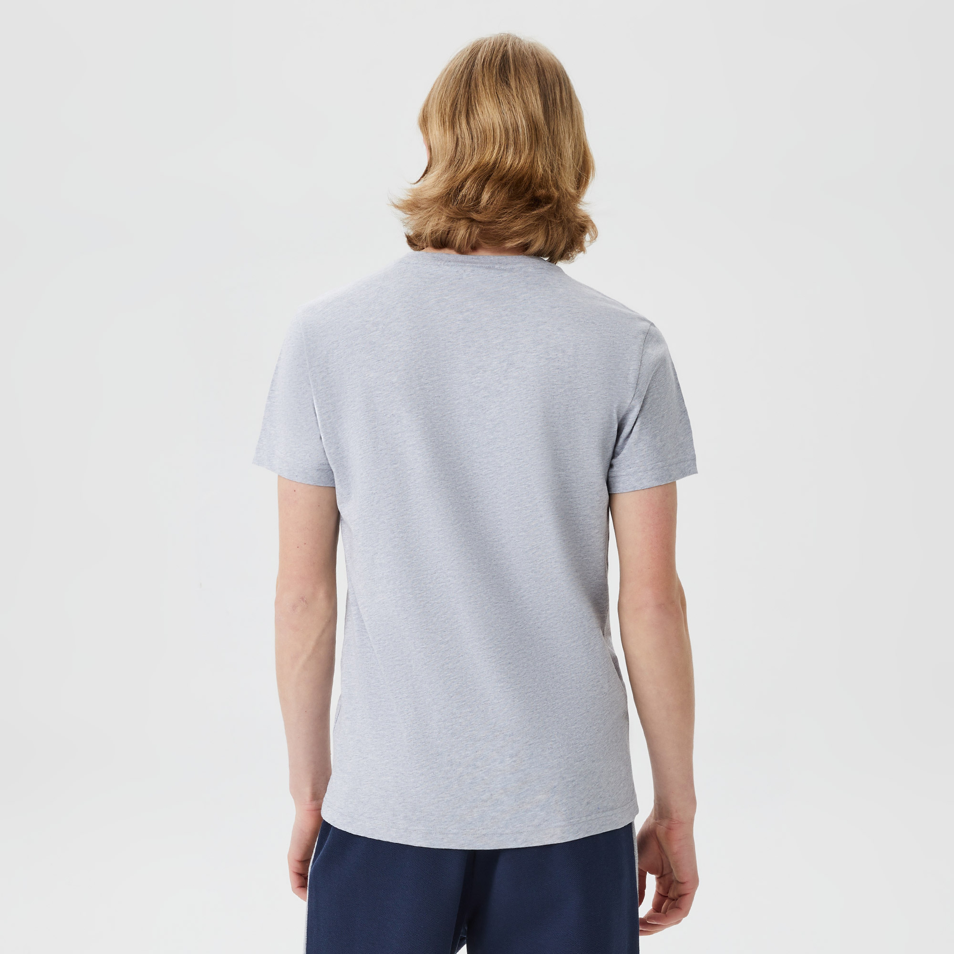 Erkek Regular Fit Bisiklet Yaka Baskılı Gri T-Shirt