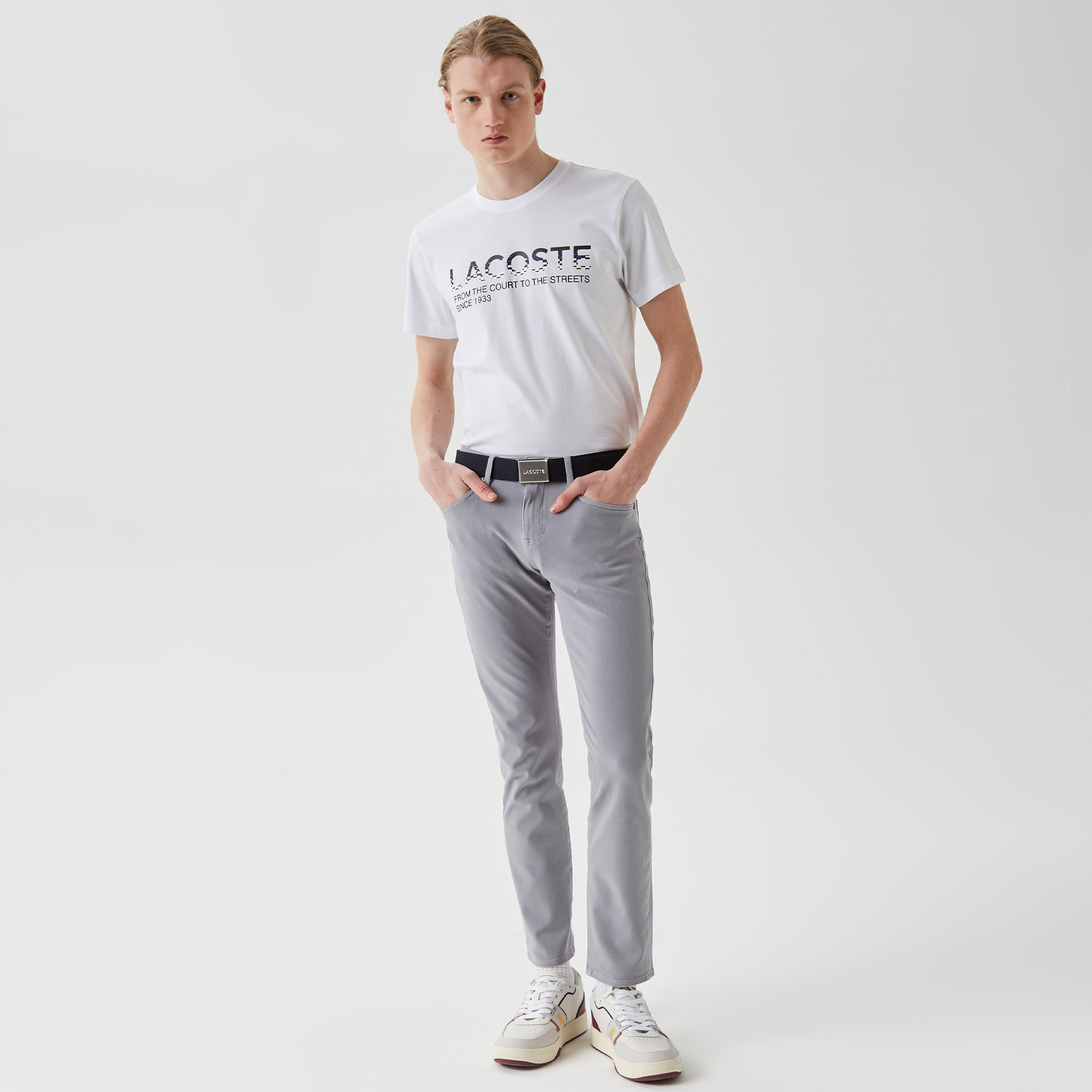 Erkek Regular Fit Bisiklet Yaka Baskılı Beyaz T-Shirt