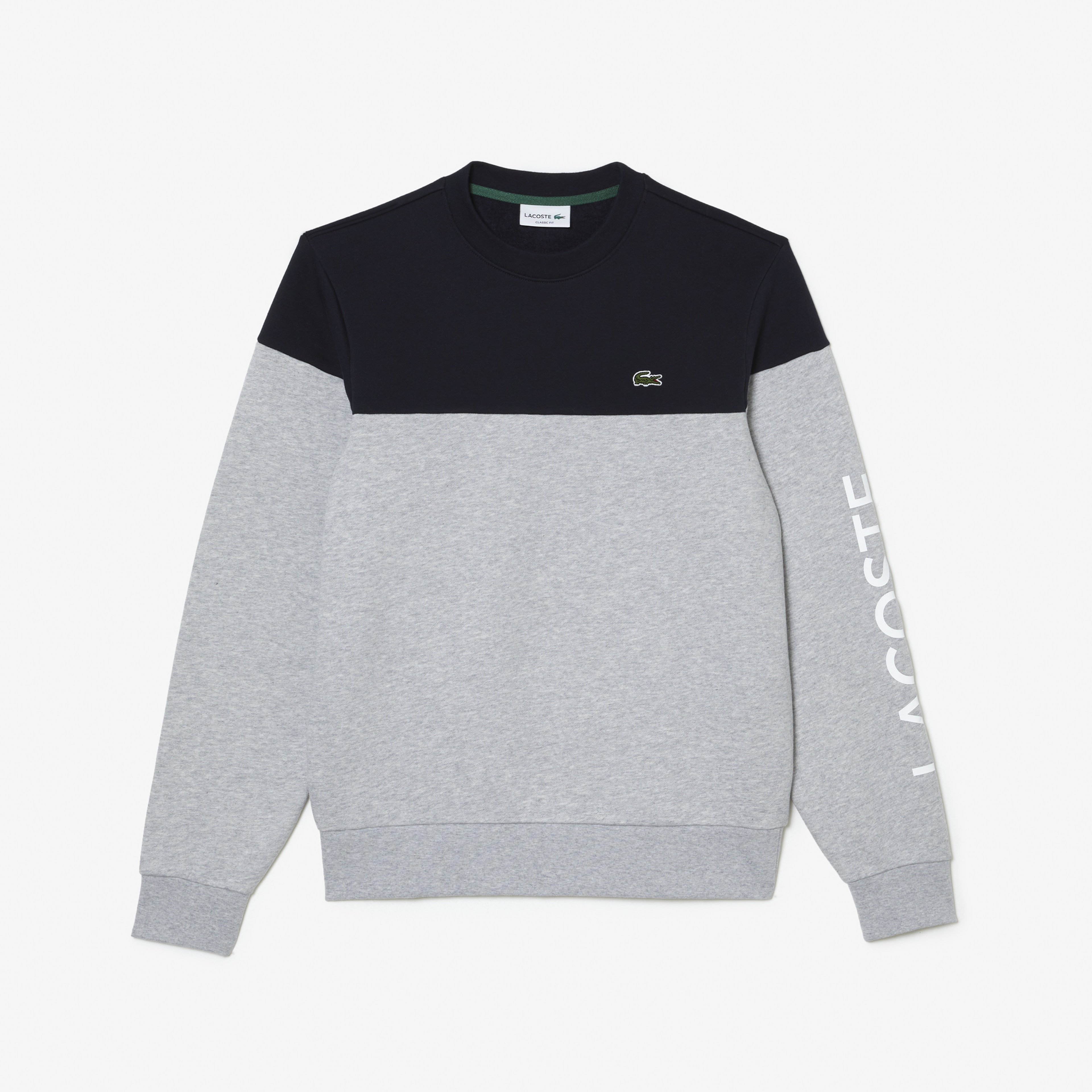 Erkek Regular Fit Bisiklet Yaka Renk Bloklu Siyah Sweatshirt