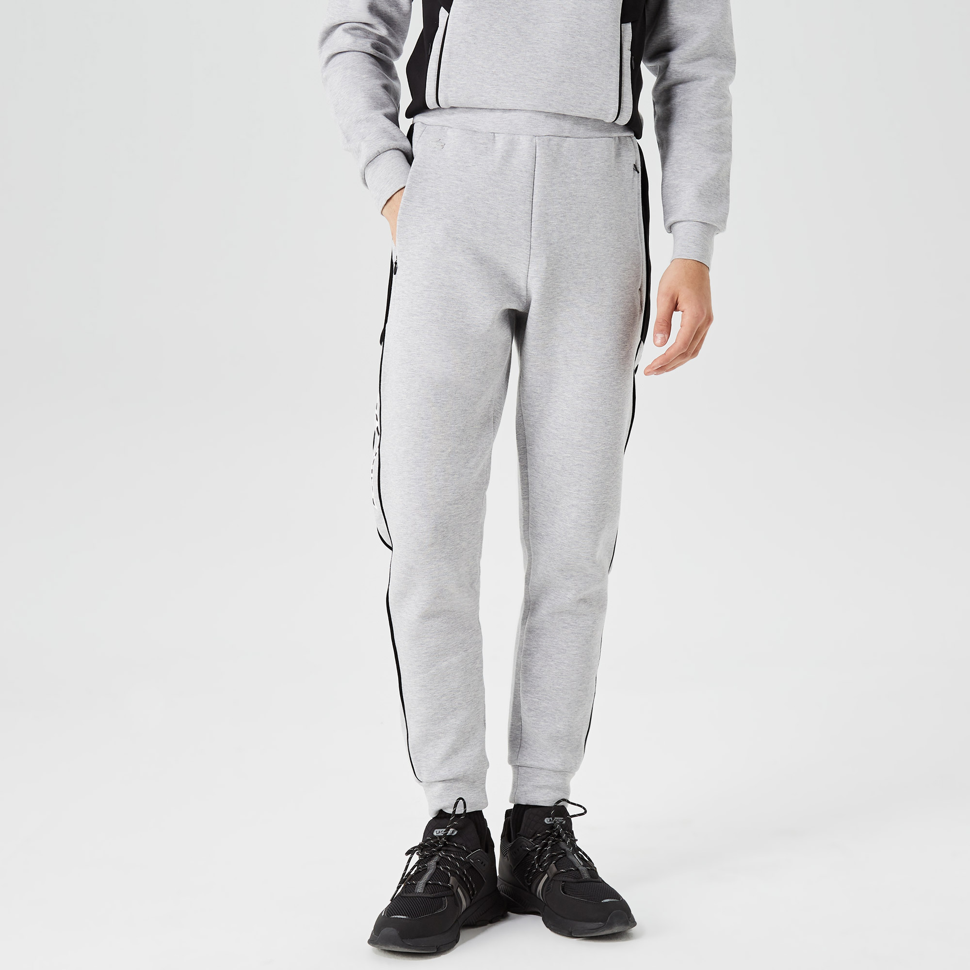 Erkek Slim Fit Baskılı Gri Eşofman Altı