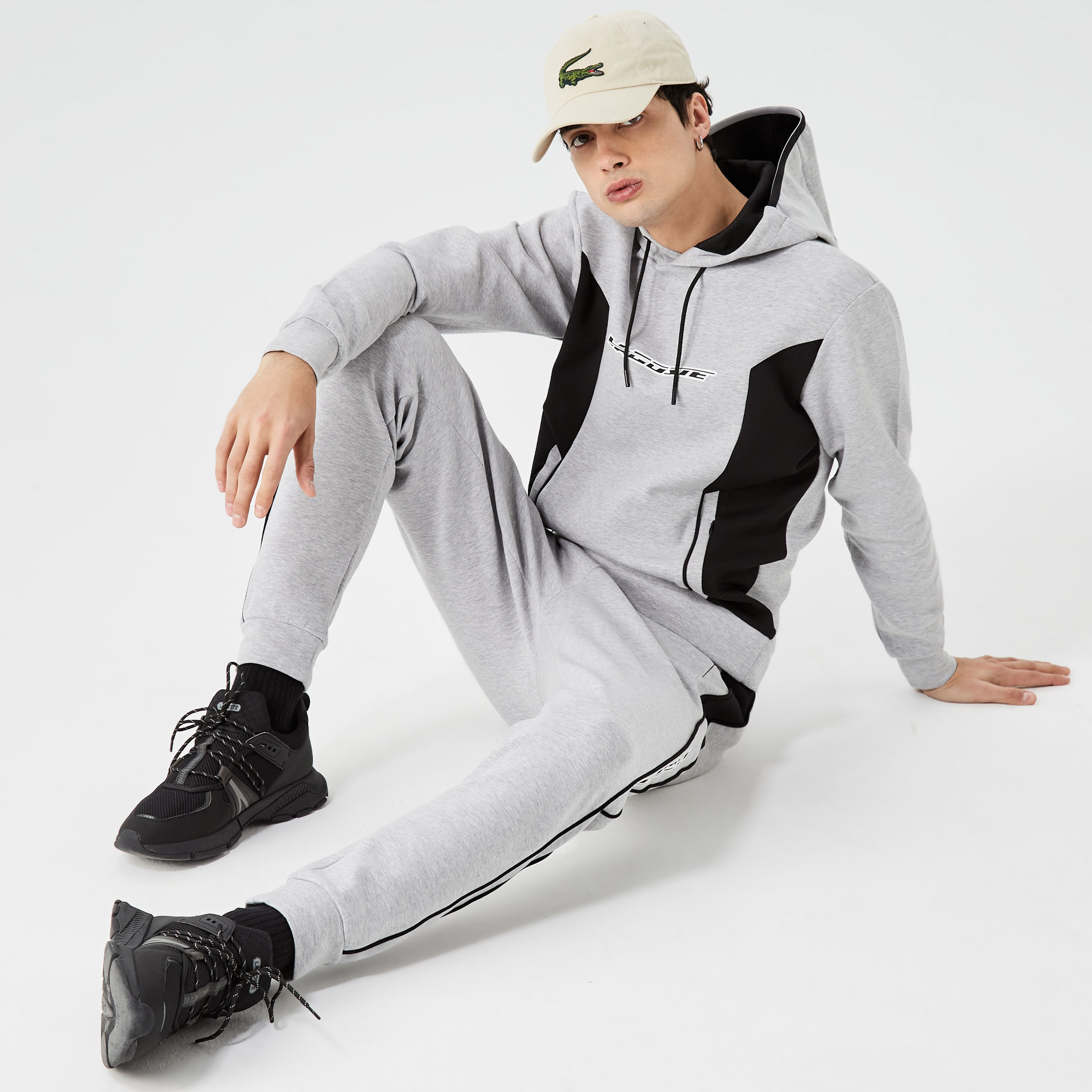 Erkek Slim Fit Baskılı Gri Eşofman Altı