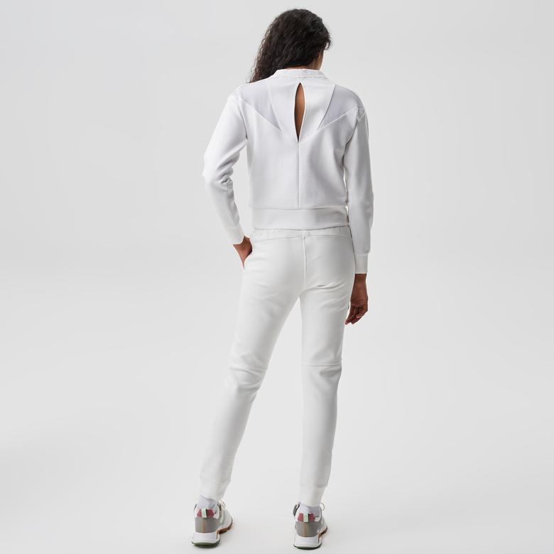 Kadın Slim Fit Beyaz Eşofman Altı