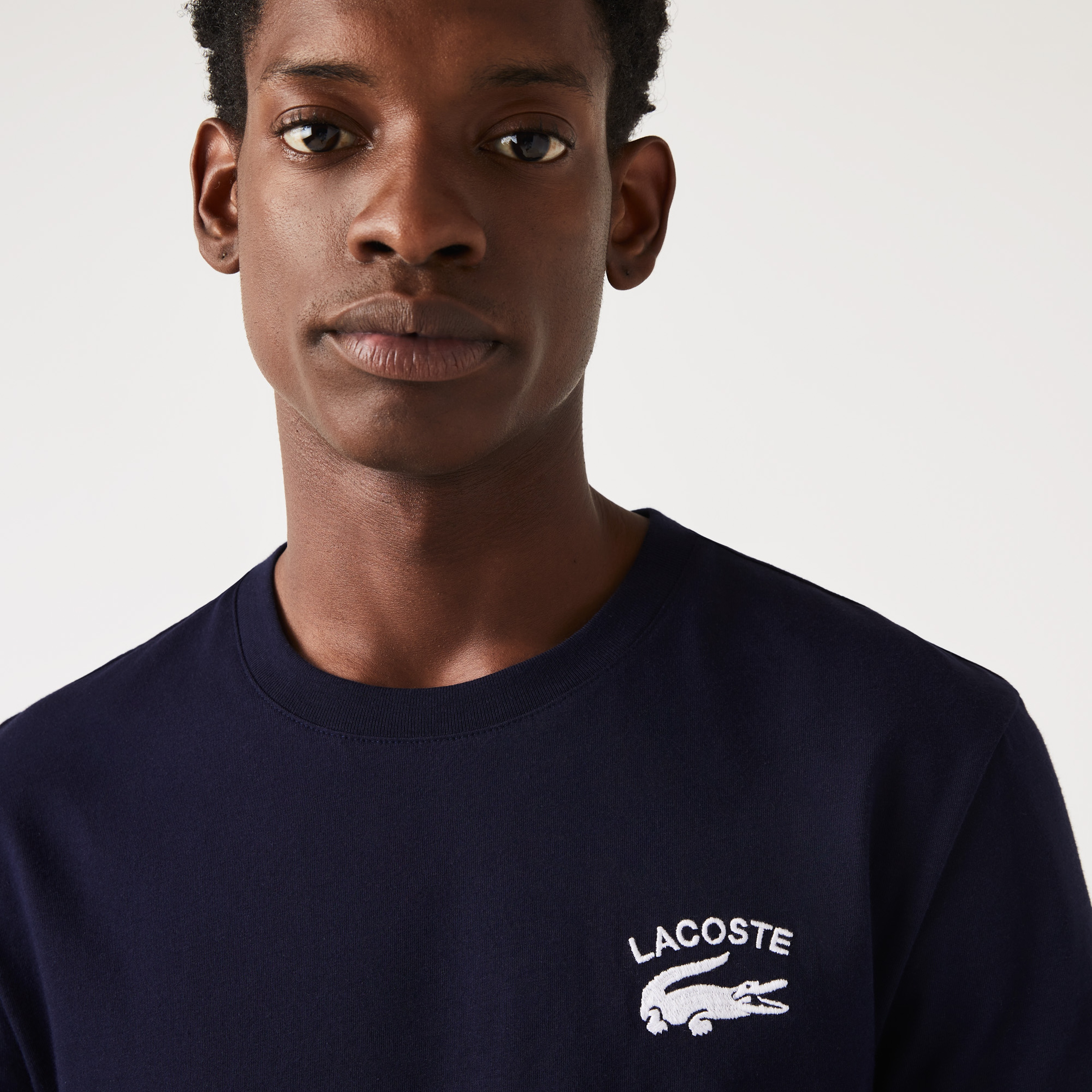 Erkek Regular Fit Bisiklet Yaka Baskılı Lacivert T-Shirt