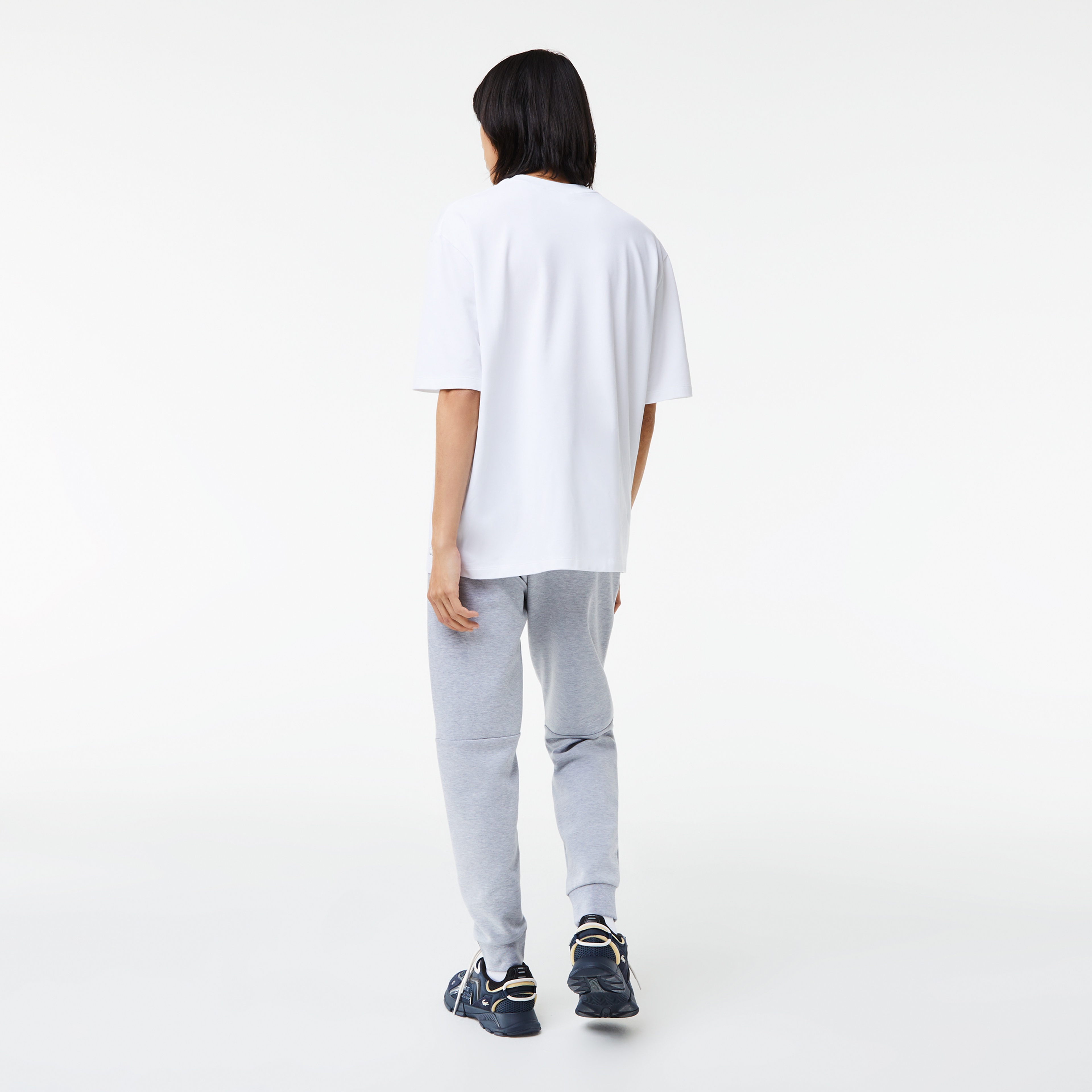 Erkek Loose Fit Bisiklet Yaka Baskılı Beyaz T-Shirt