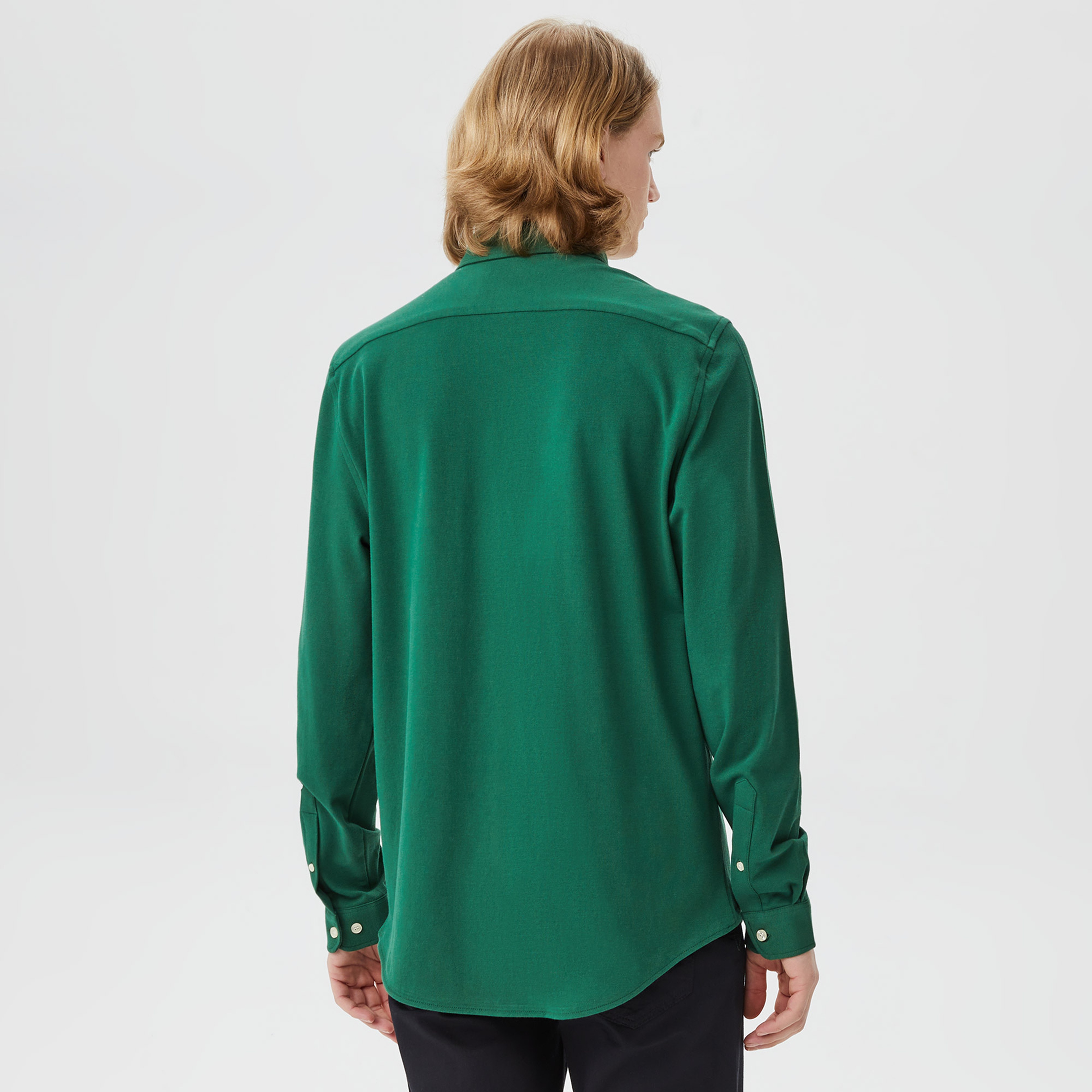 Erkek Slim Fit Yeşil Gömlek