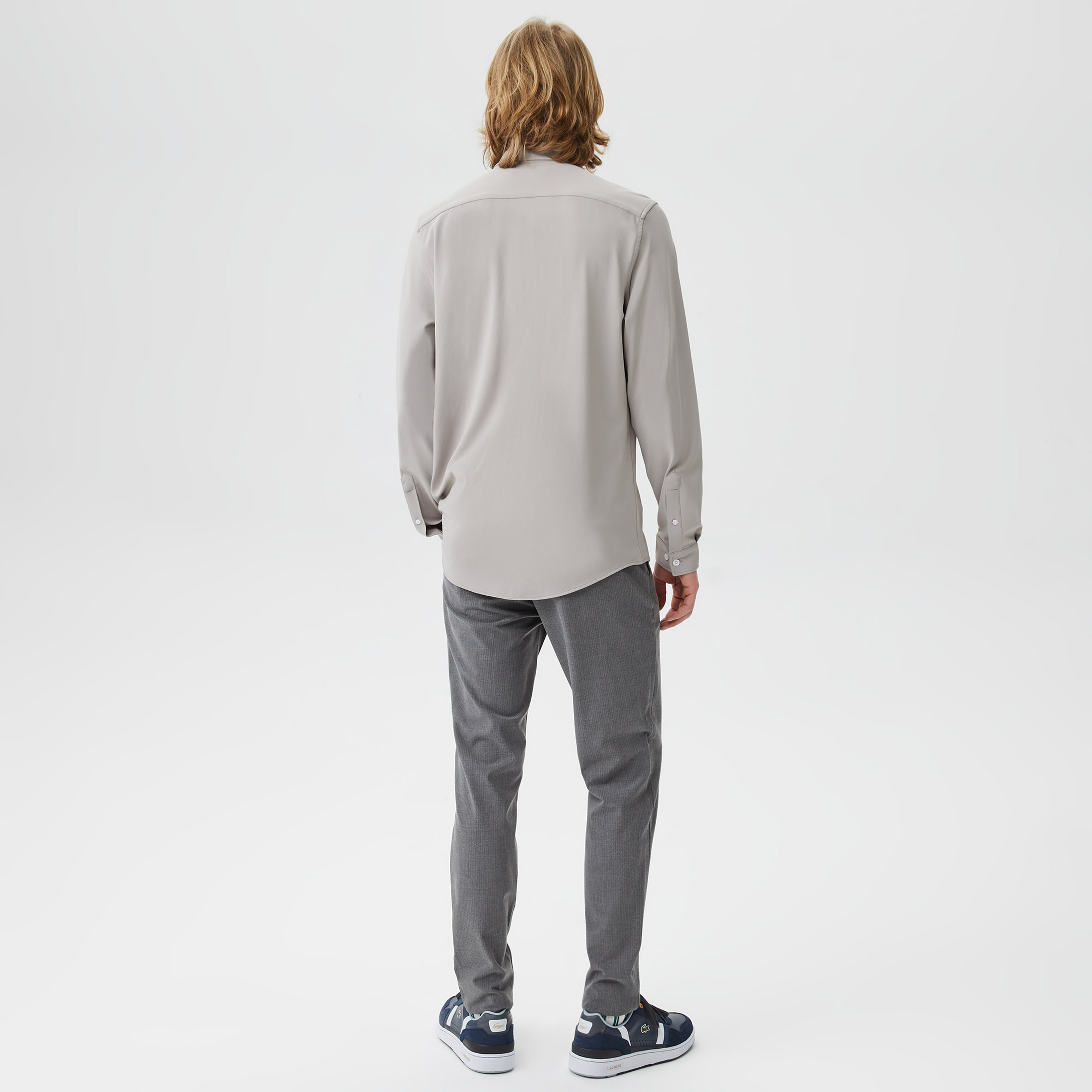 Erkek Slim Fit Gri Gömlek