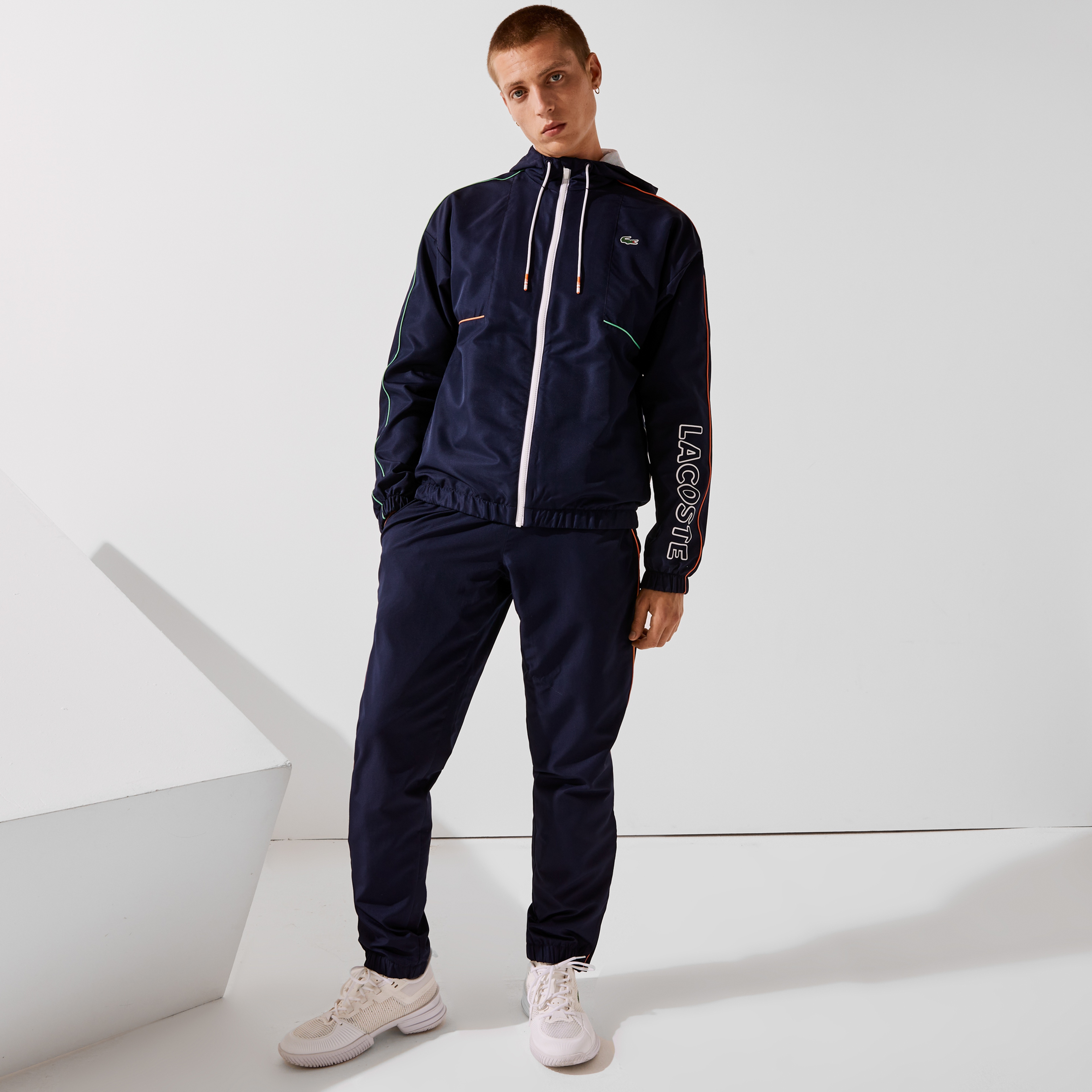 Lacoste SPORT Erkek Regular Fit Kapüşonlu Baskılı Lacivert Eşofman Takımı