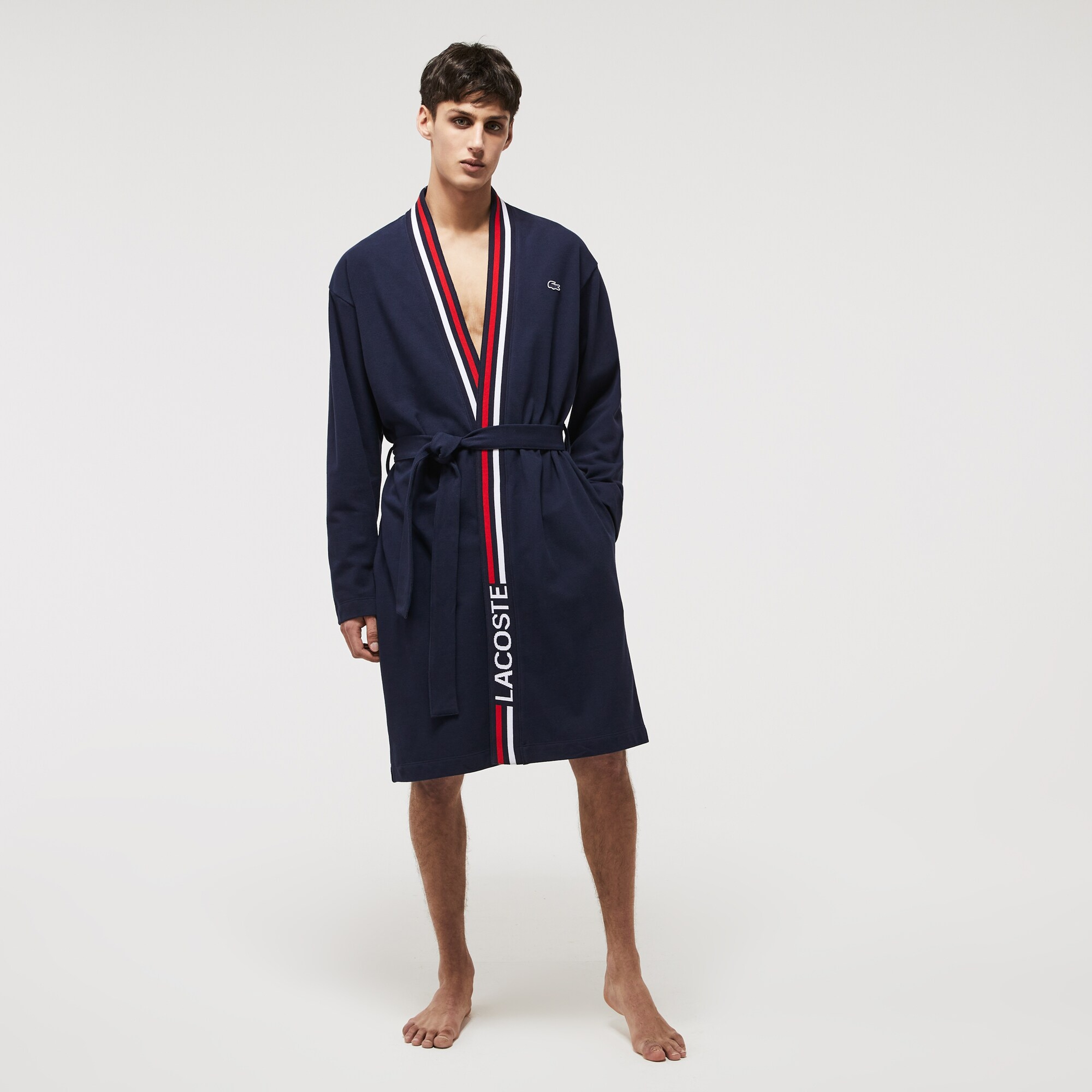 Lacoste Erkek Regular Fit Baskılı Lacivert Sabahlık