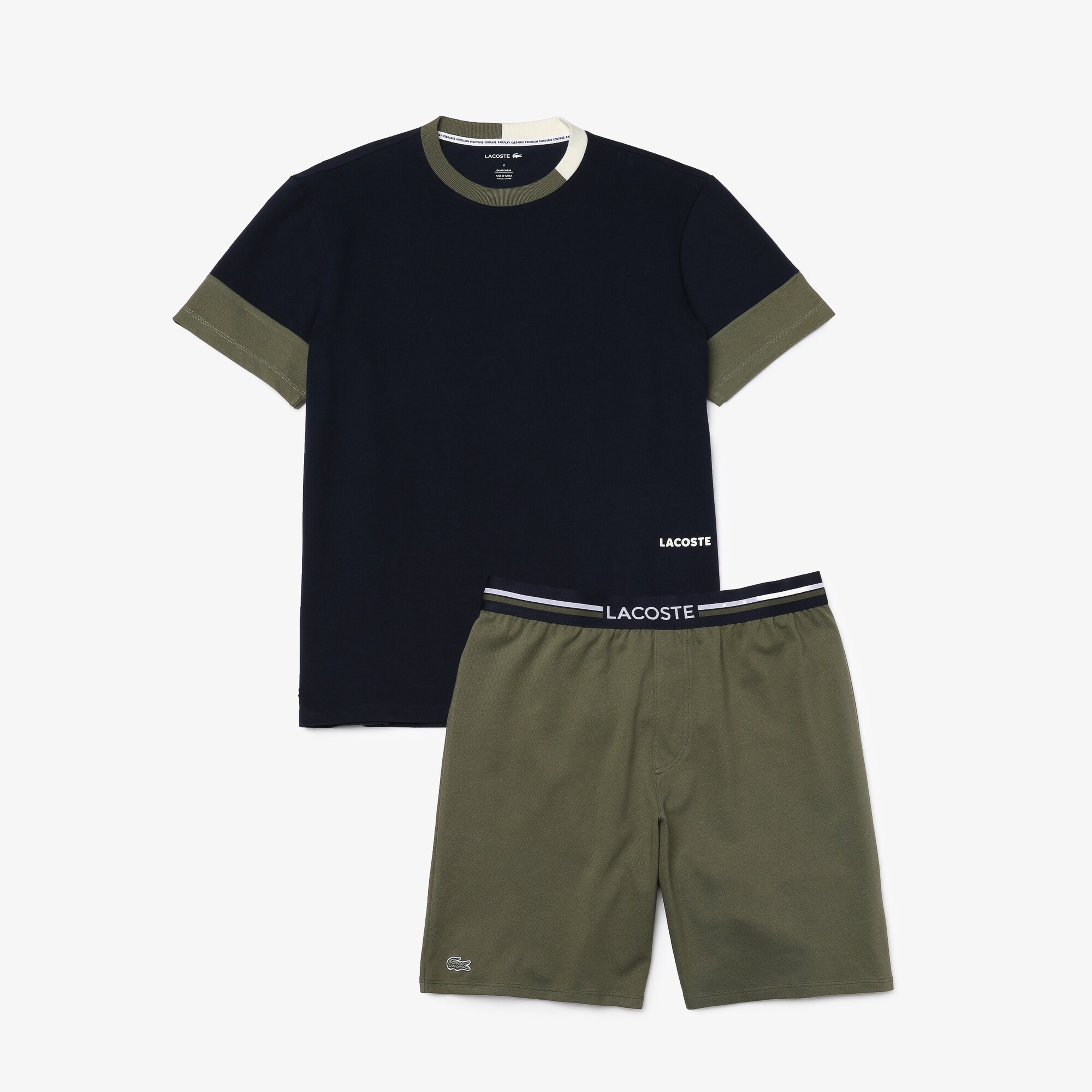 Lacoste Erkek Regular Fit Bisiklet Yaka Baskılı Yeşil Pijama Takımı