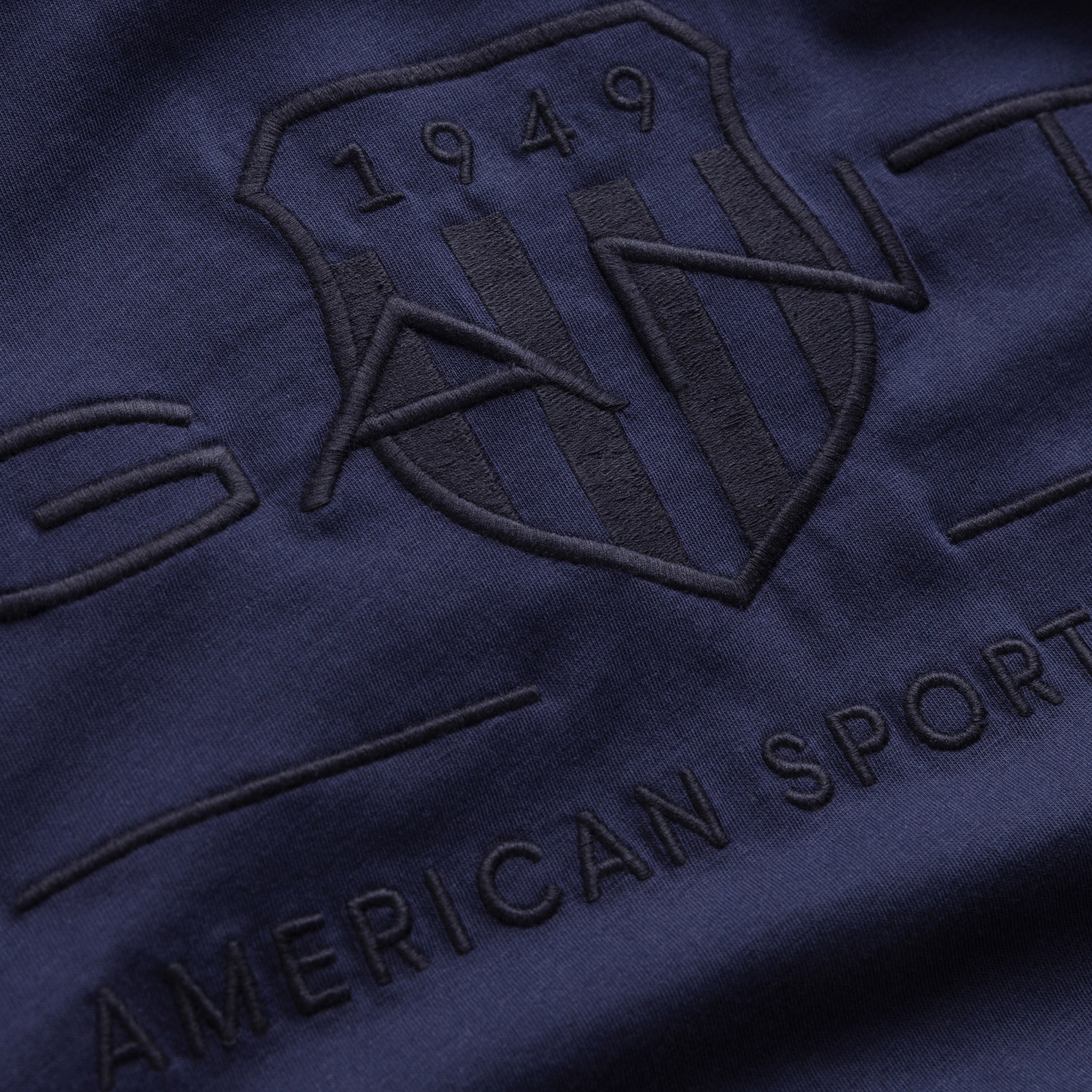 GANT Erkek Lacivert Regular Fit Bisiklet Yaka Logolu T-Shirt