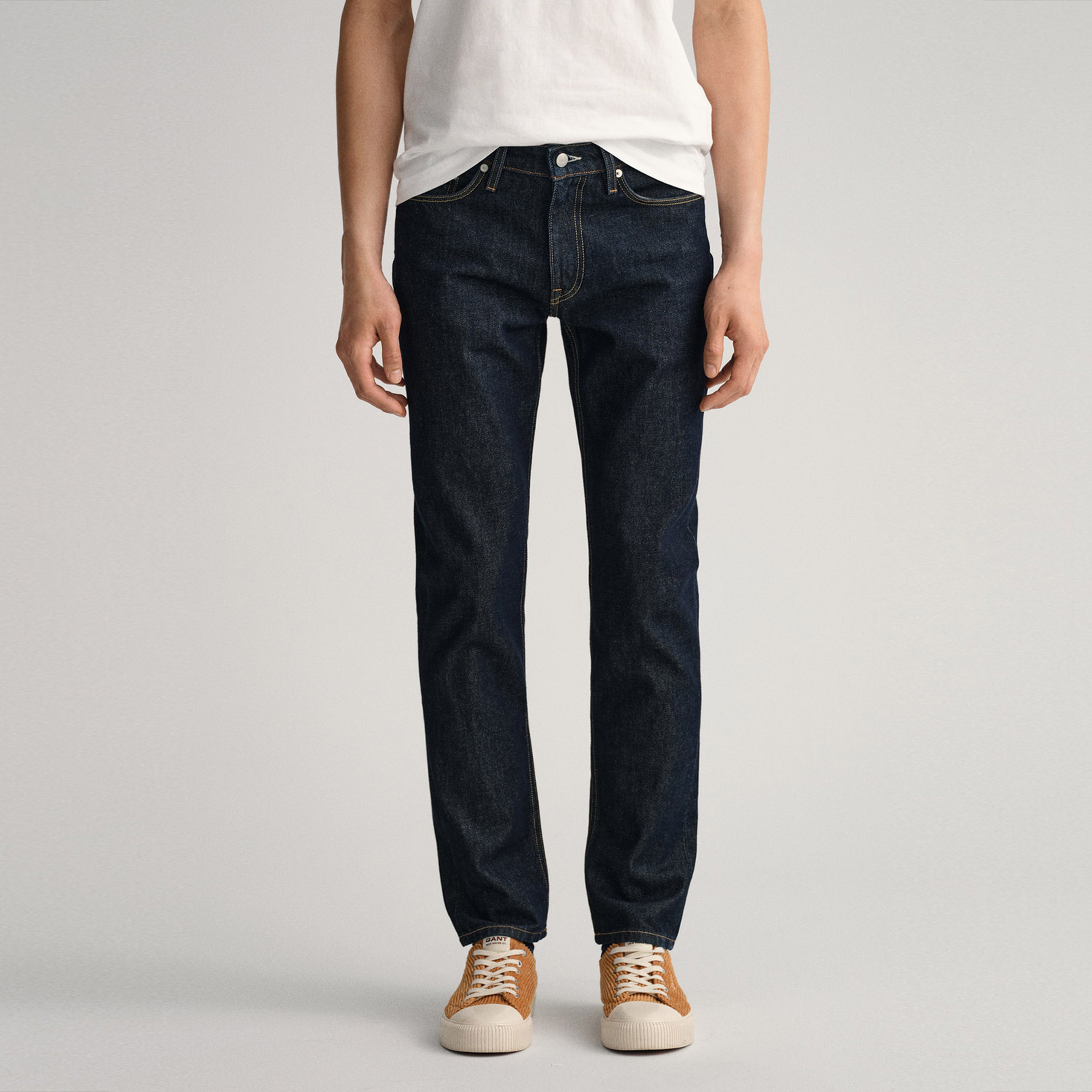 Gant Erkek Lacivert Slim Fit Hayes Jean Pantolon