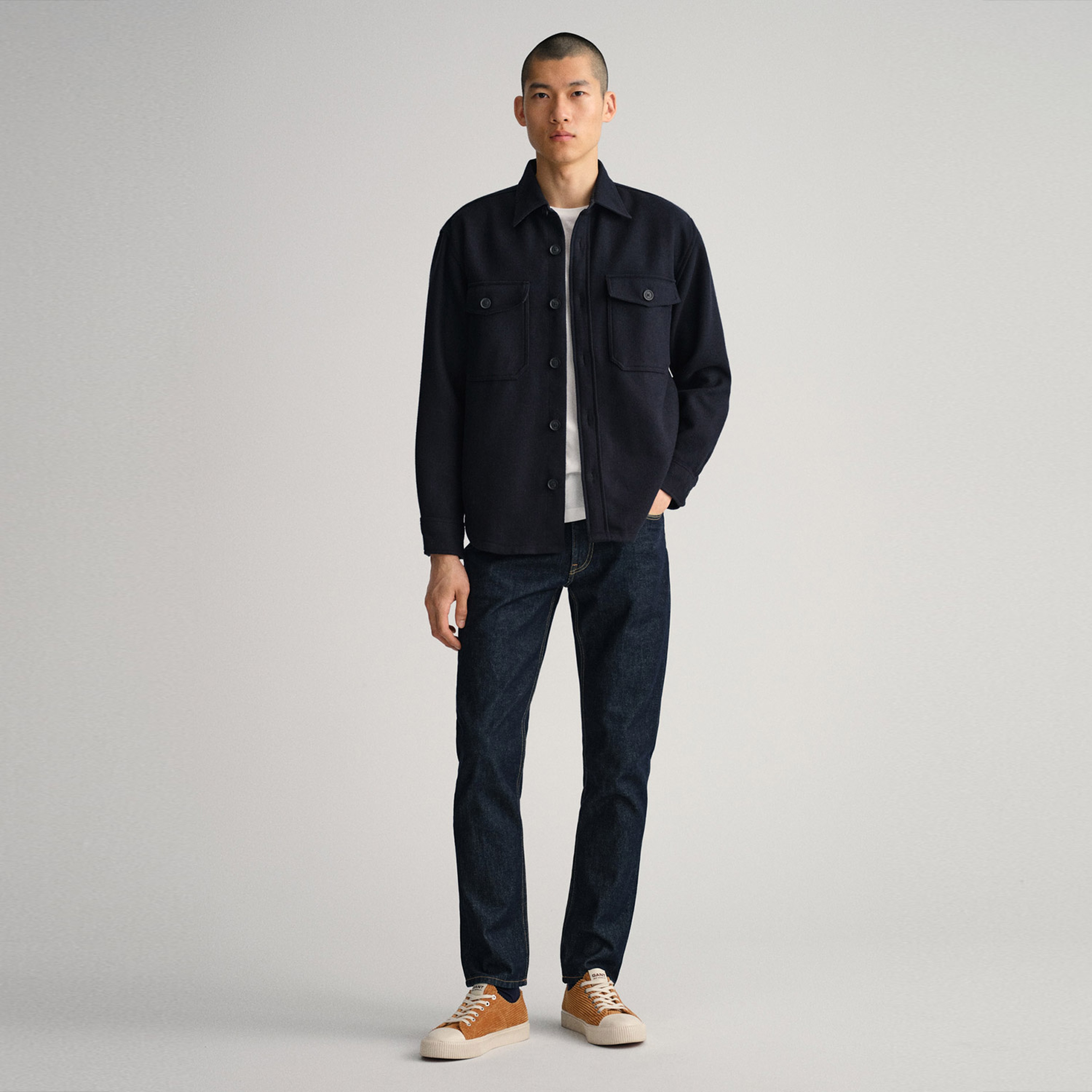 Gant Erkek Lacivert Slim Fit Hayes Jean Pantolon