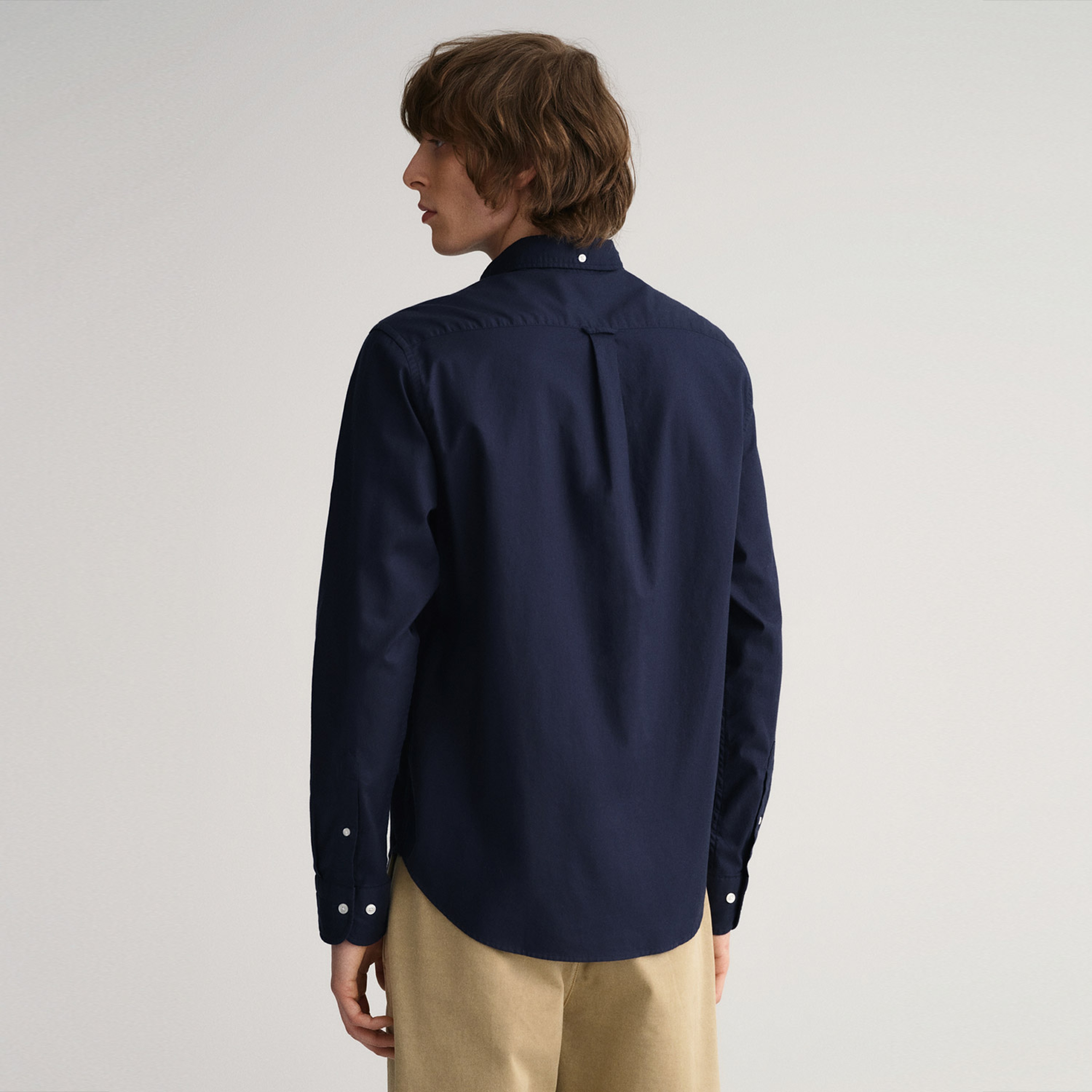 Gant Erkek Lacivert Regular Fit Düğmeli Yaka Gömlek