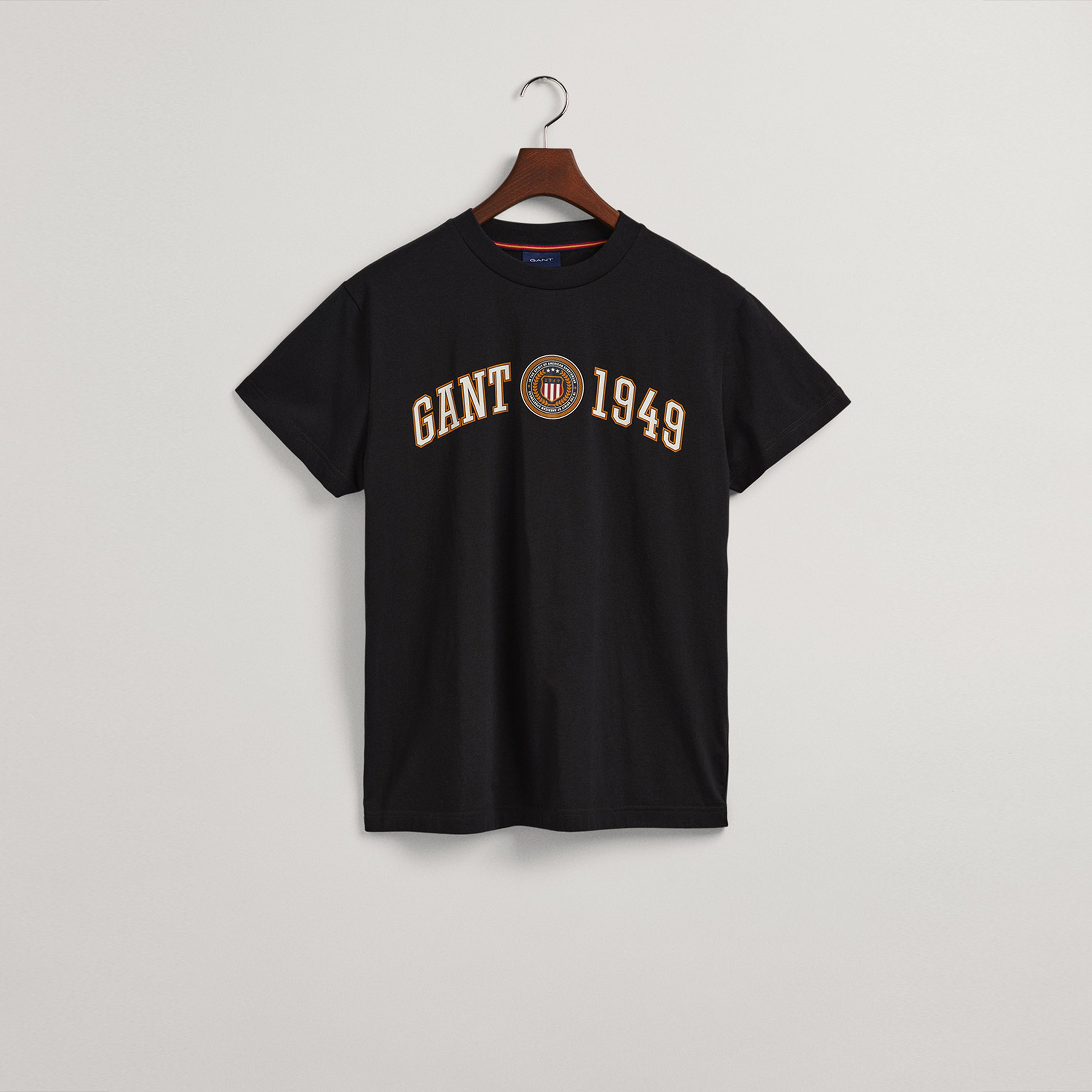 Gant Erkek Siyah Regular Fit Logolu T-shirt